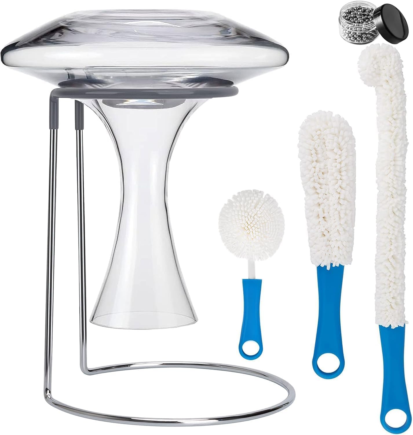 Wine Decanter Drying Stand with Rubber Coated Top to Prevent Scratches, Wine-Decanter Drying Rack