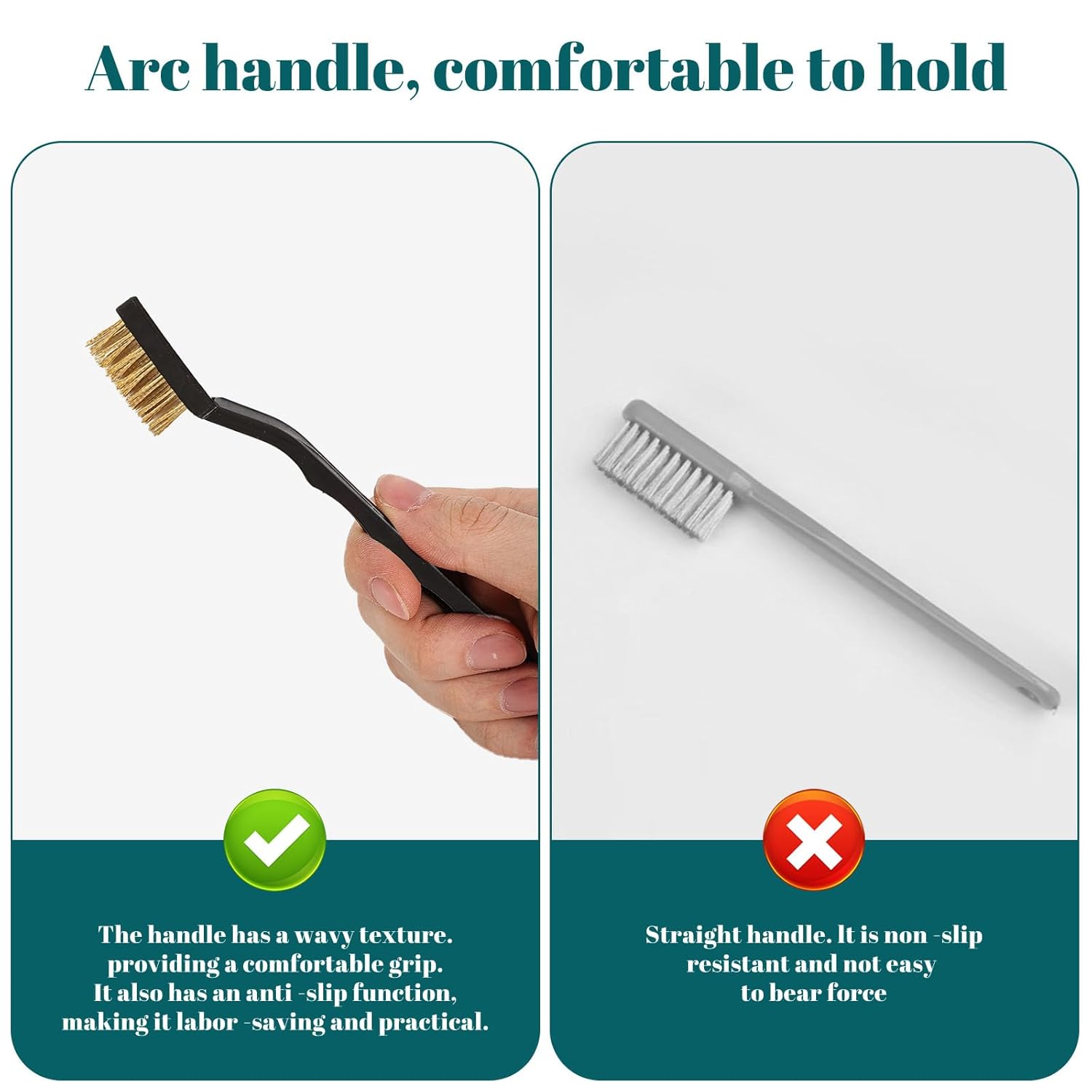 80 Pcs Mini Wire Brush Brass Brush Set, Curved Handle Masonry Brush Wire Brush for Cleaning Welding