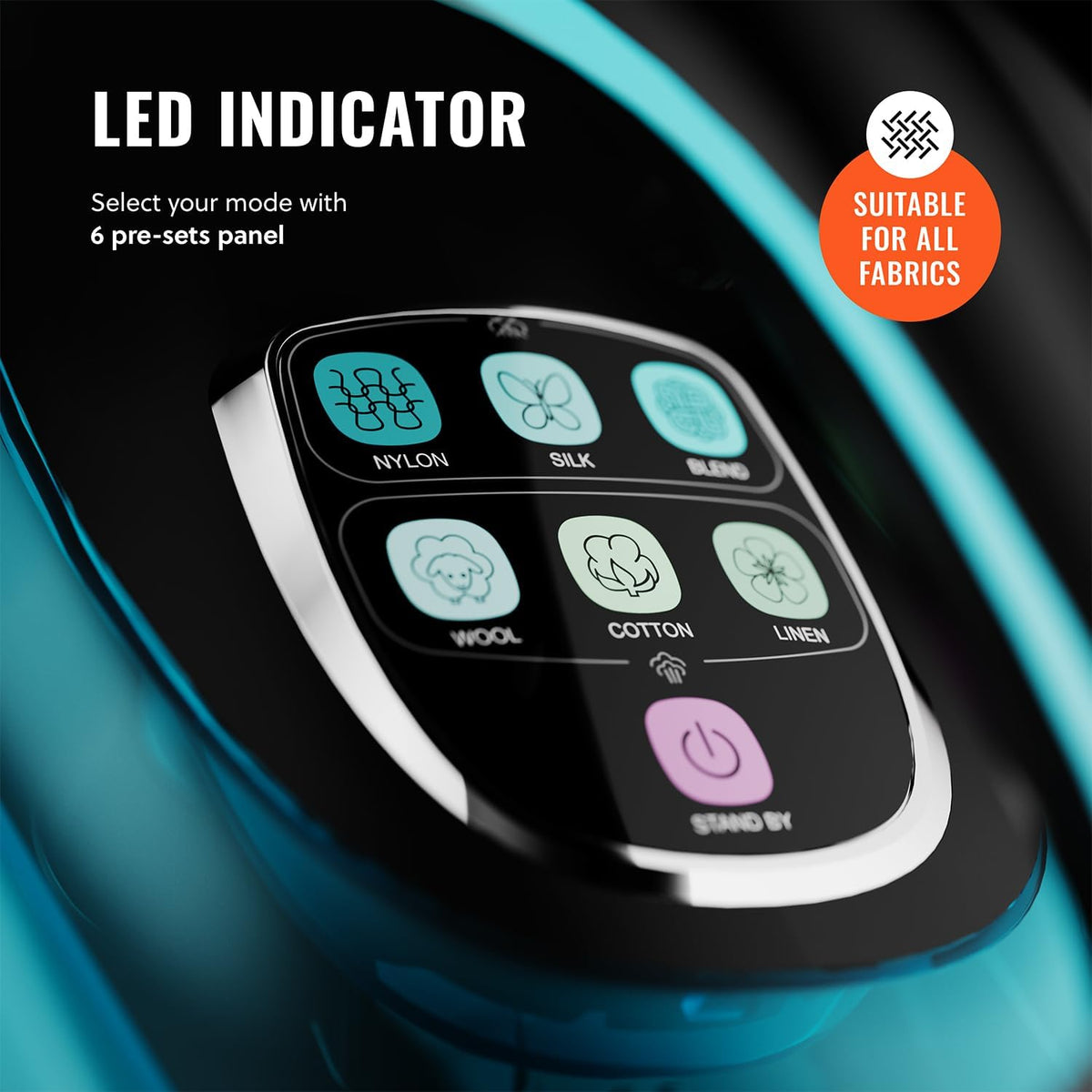 PurSteam SteamTech Elite 1750W Steam Iron, Digital Temp Control & LED Display, Ceramic Soleplate