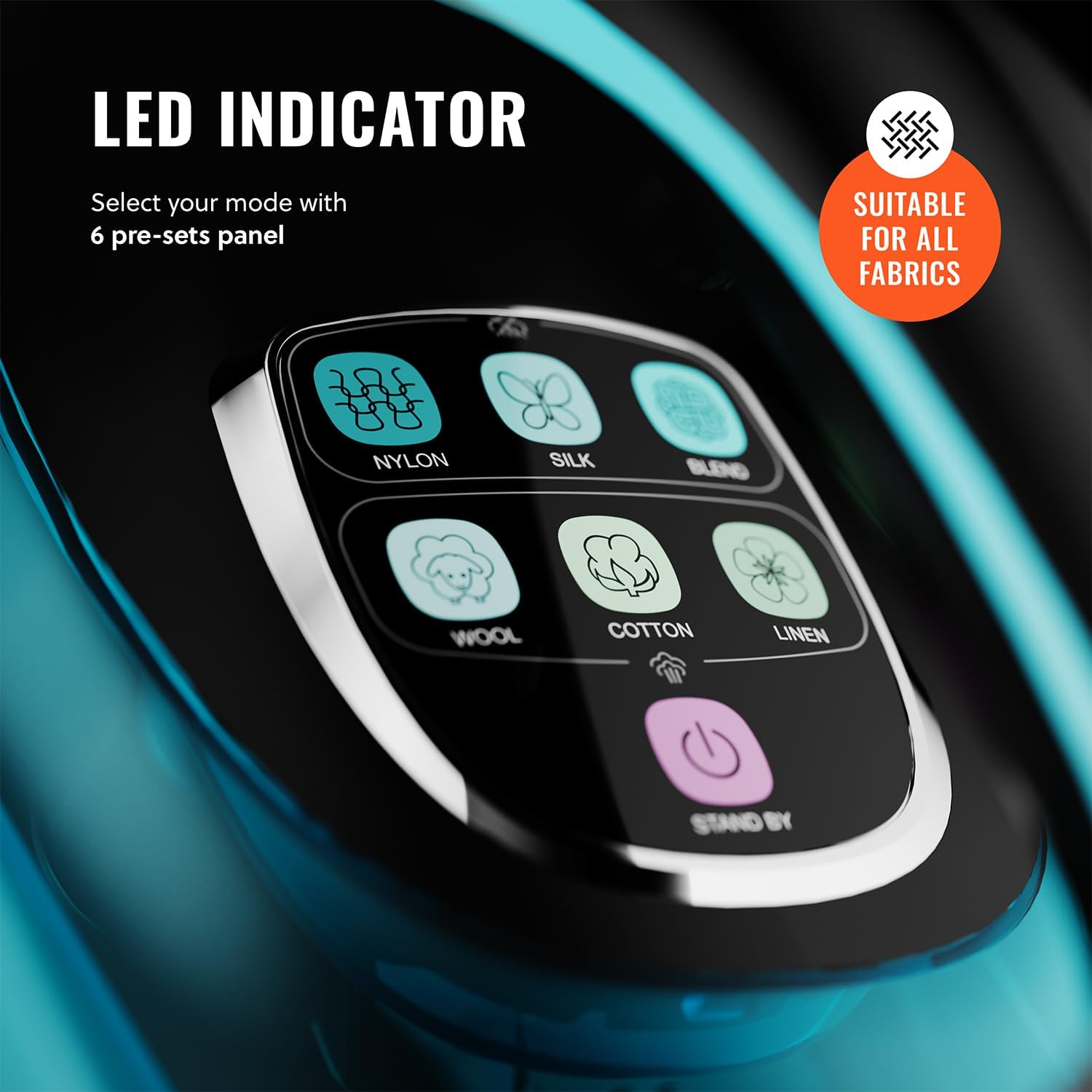 PurSteam SteamTech Elite 1750W Steam Iron, Digital Temp Control & LED Display, Ceramic Soleplate