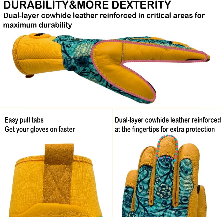 Thorn Proof&Puncture Resistant Gardening Gloves with Grip,Garden Gloves for Women, Leather Work
