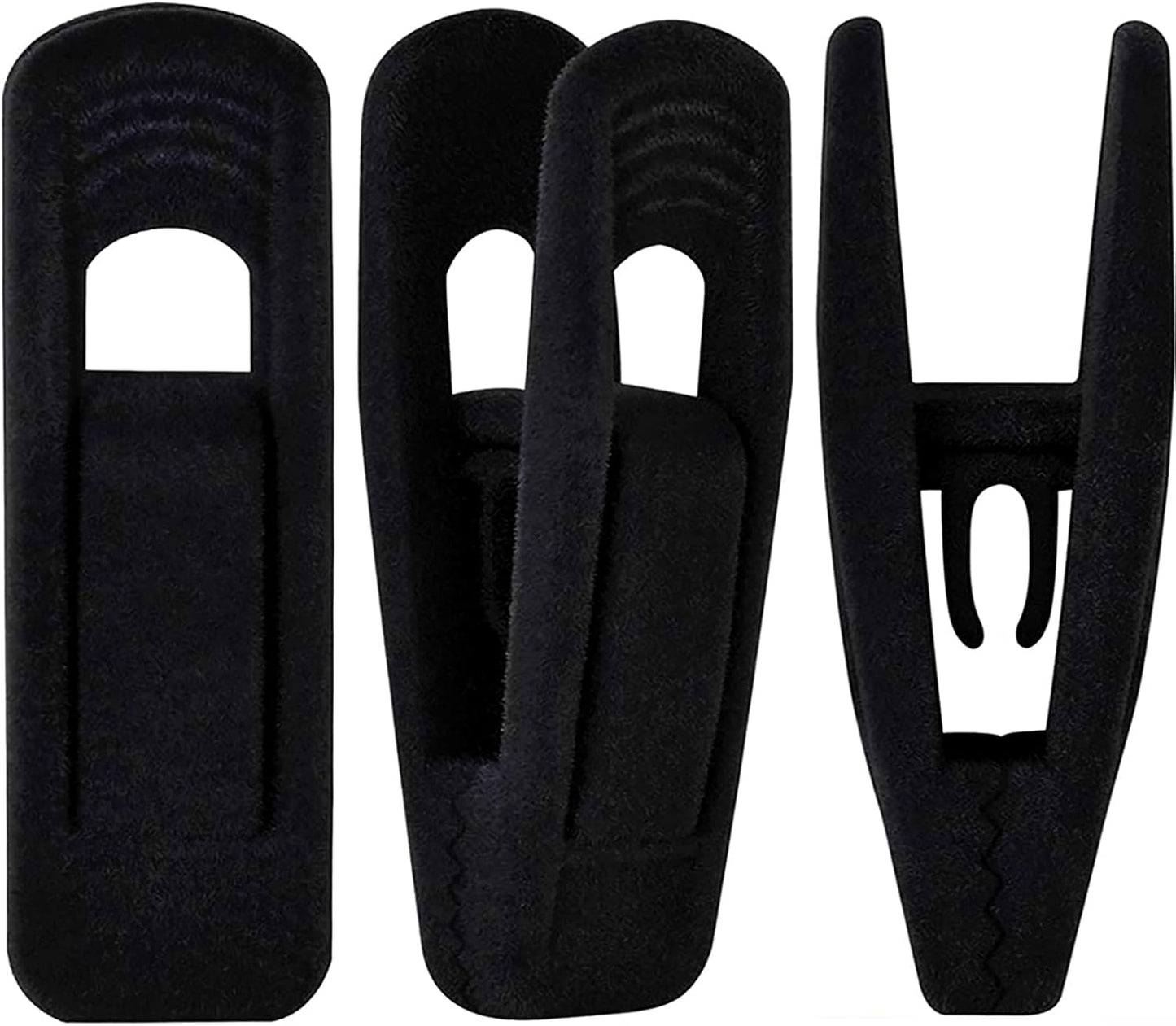 Black Velvet Hangers Clips 50 PCS, Non-Slip Velvet Clips for Suit Pant Skirt Hanger, Strong Finger