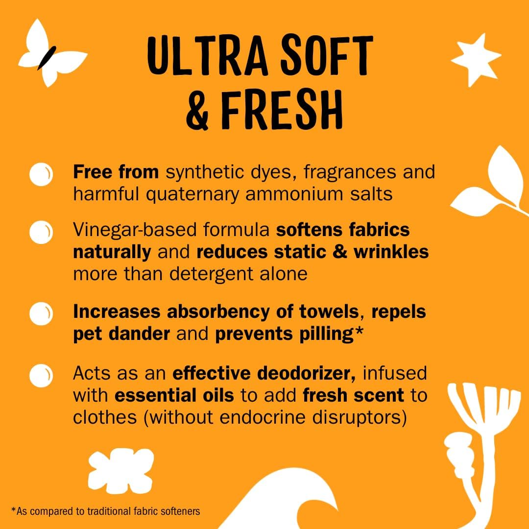 Molly’s Suds Fabric Softener Liquid for Sensitive Skin | Vinegar-Powered, Infused with Essential