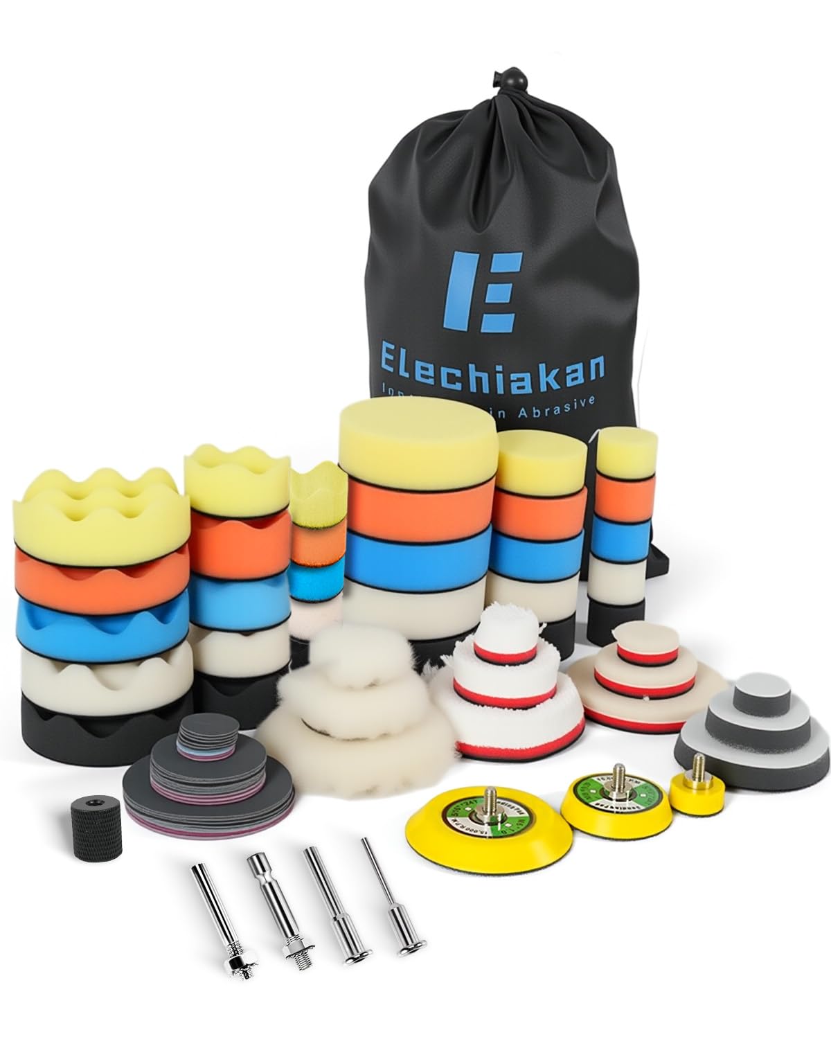 78PCS Drill Polishing Buffing Pads Kit with Buffer Polisher Attachment, 1/2/3 Inch Car Polishing