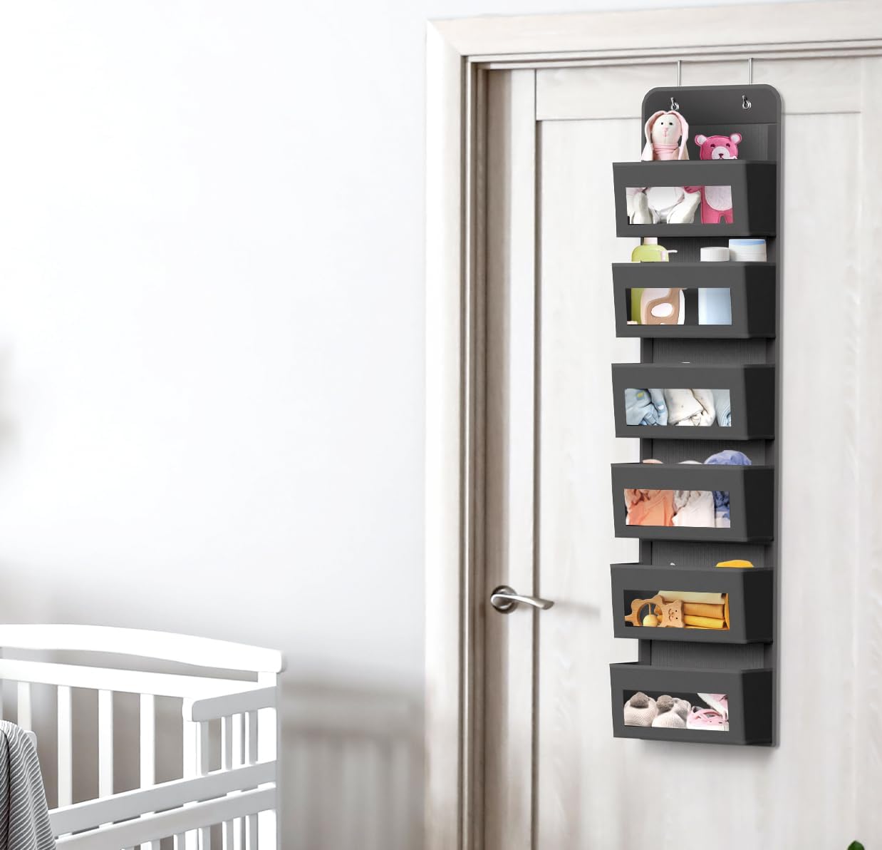 Simple Houseware 6 Clear Window Pocket Over Closet Door Storage Hanging Organizer for Bedroom