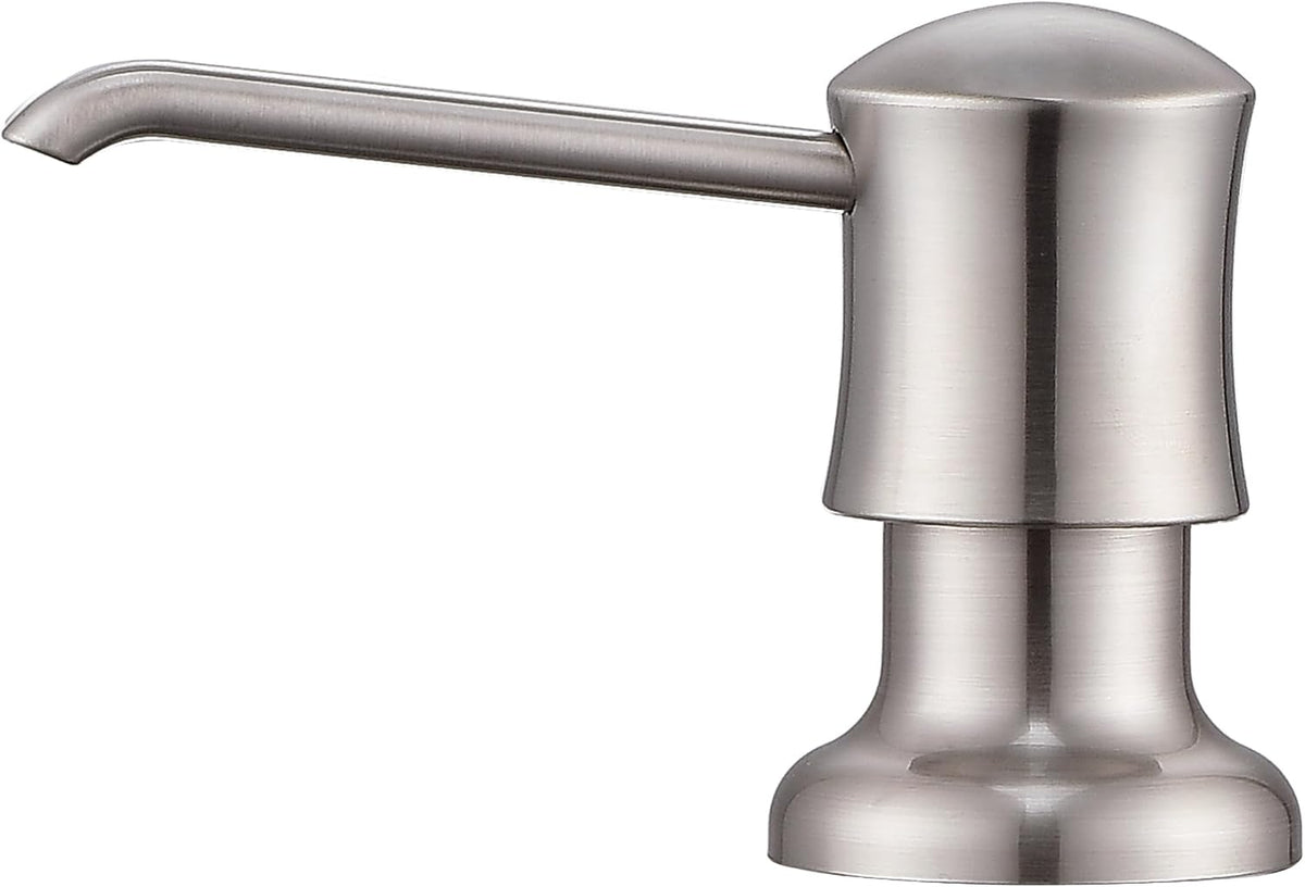 Soap Dispenser for Kitchen Sink Brushed Nickel, Built-in and Refill-from-Top Design with Liquid