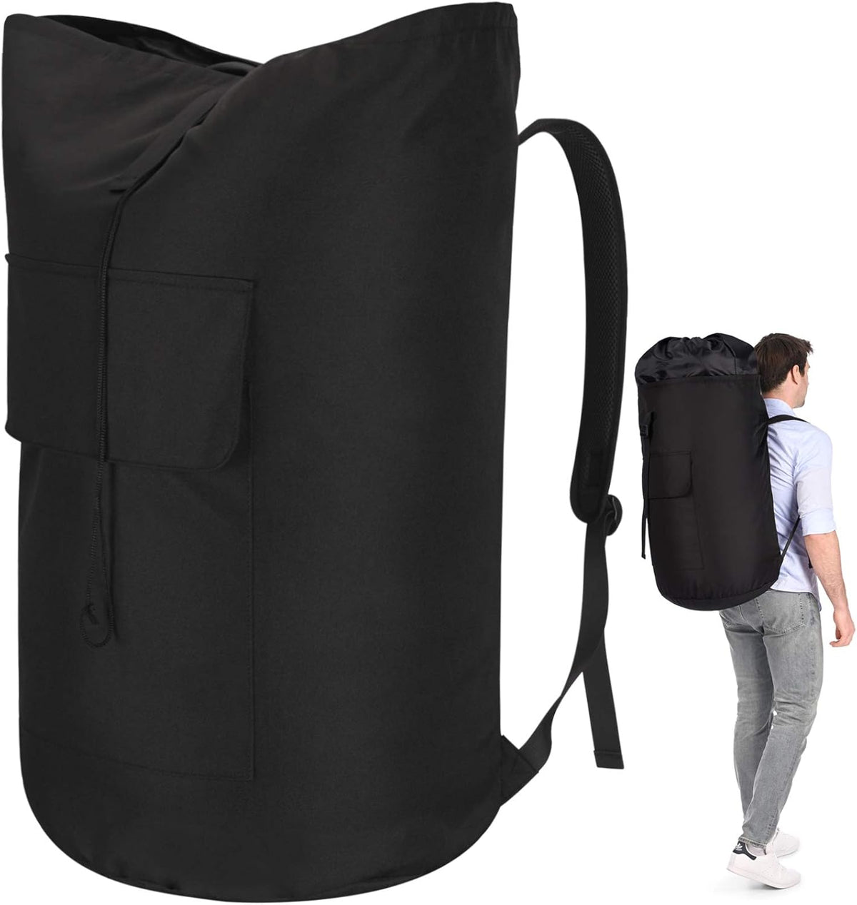Backpack Laundry Bag, 115L Heavy Duty Extra Large College Laundry Backpack, Dirty Clothes Bag with