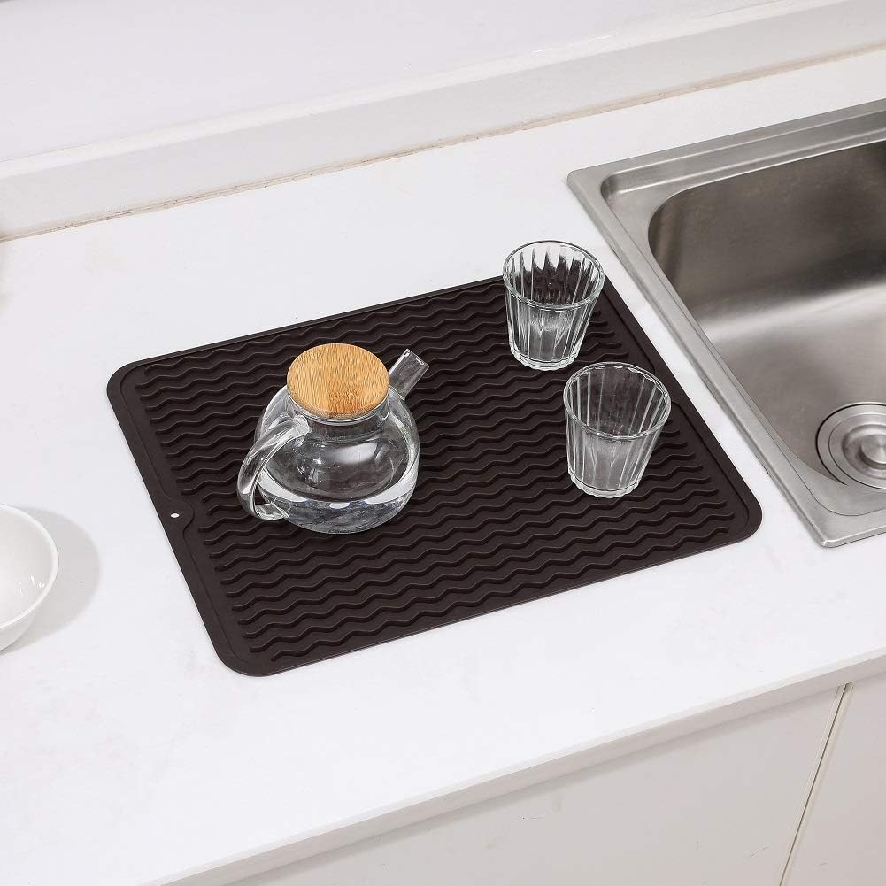 Silicone Dish Drying Mat for Multiple Usage,Easy clean,Eco-friendly,Heat-resistant Silicone Mat for