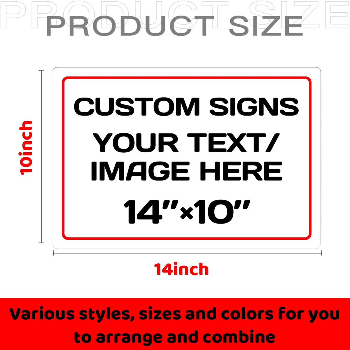 Personalized Aluminum Weatherproof Metal Signs - Custom Text & Picture, Multiple Sizes, Hazard