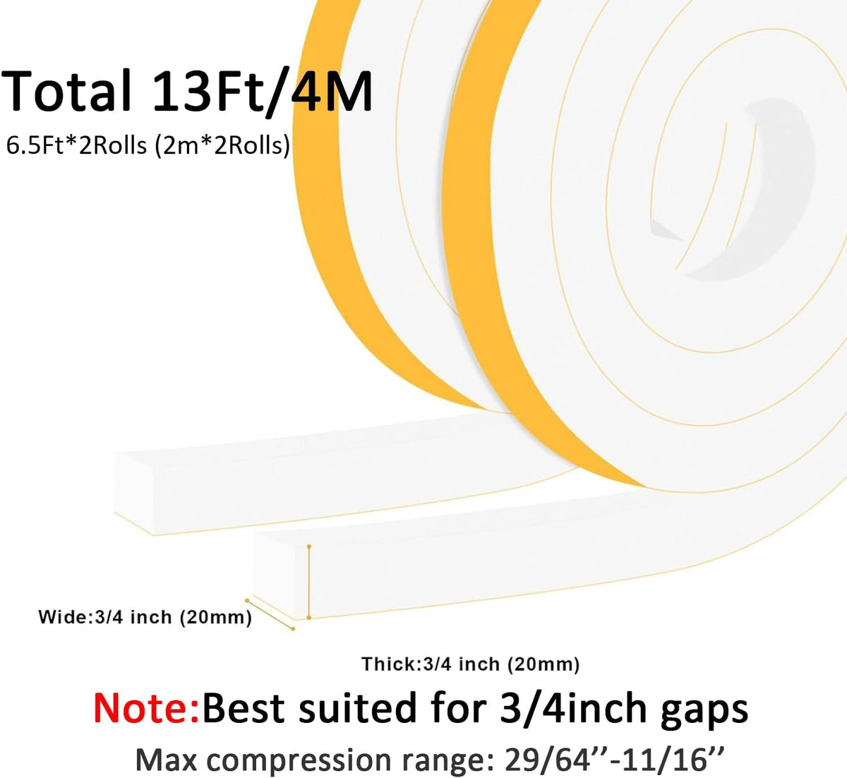 Weather Stripping Door Seal Strip, Strong Adhesive Doors and Windows Insulation Soundproof