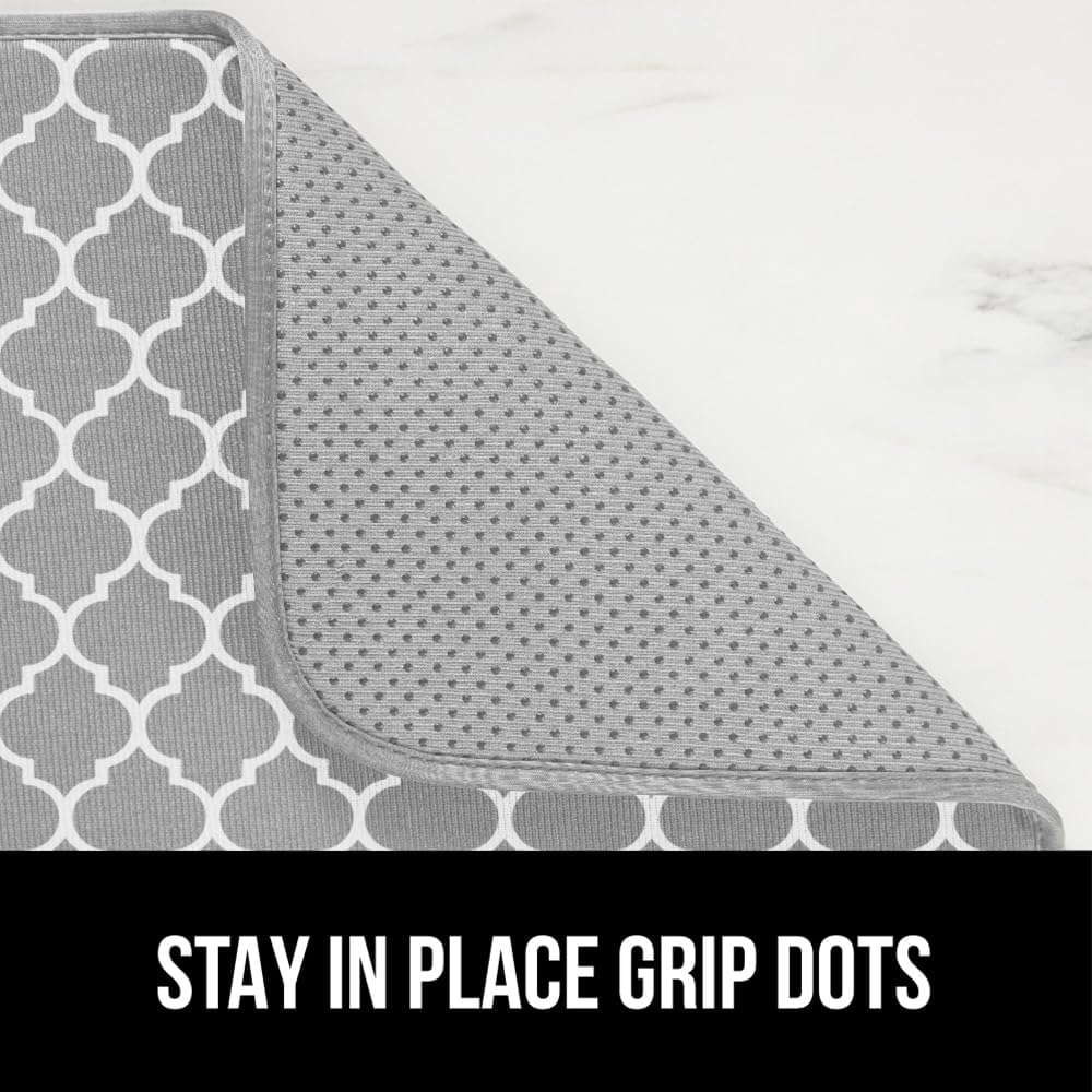 GORILLA GRIP Ultra Water Absorbent Microfiber Dish Drying Mat, Quick Dry Mesh, Slip Resistant Pad