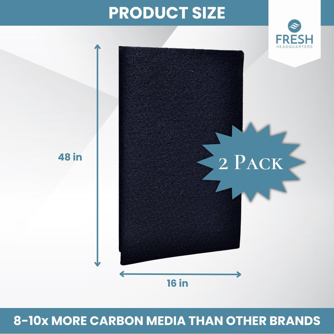 Fresh Headquarters 2Pack Cut‑to‑Fit Activated Carbon Pre‑Filter Rolls – Universal Air Purifier & AC