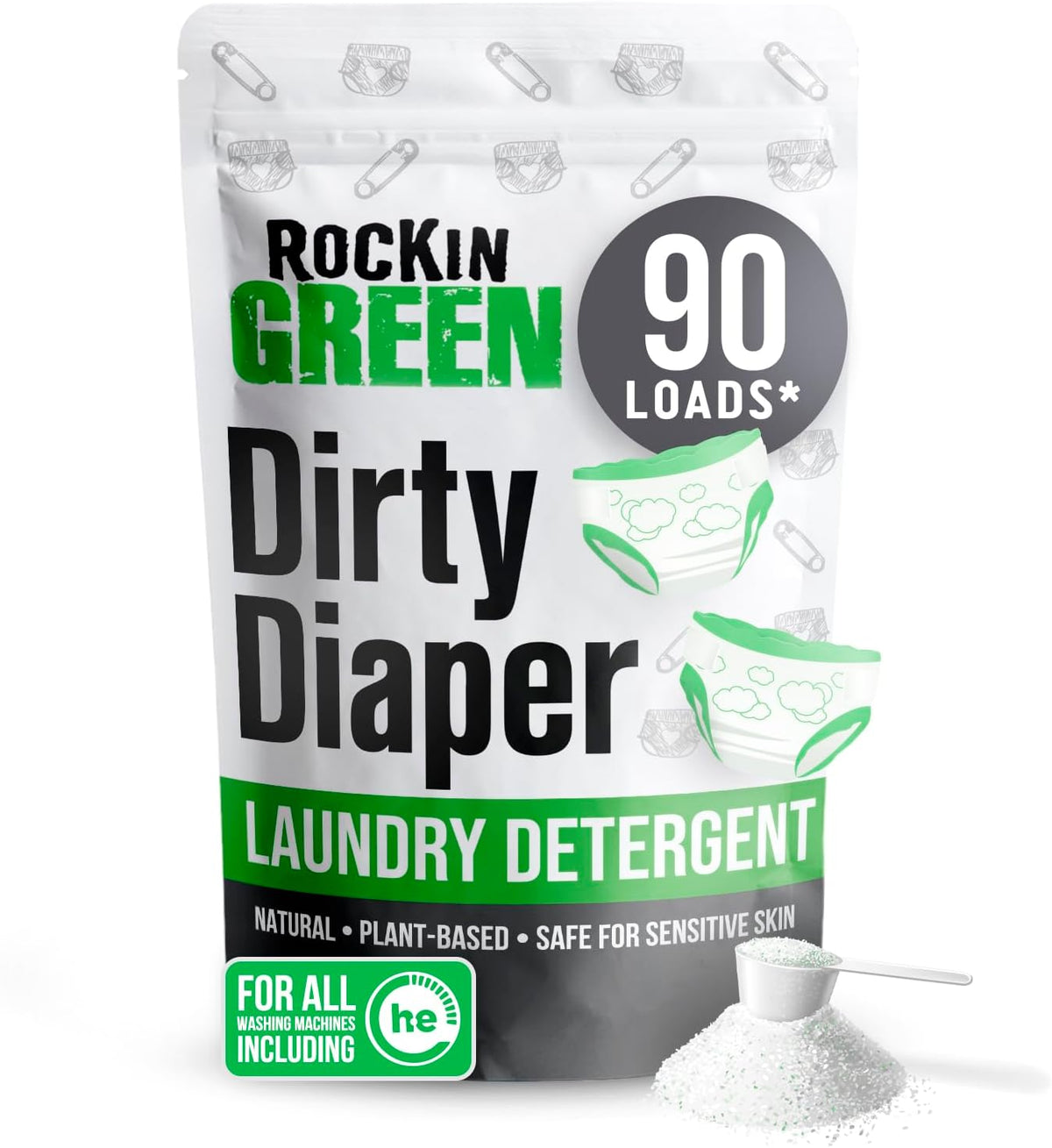 Rockin' Green Laundry Detergent, Plant based, All Natural Laundry Detergent Powder, Vegan and