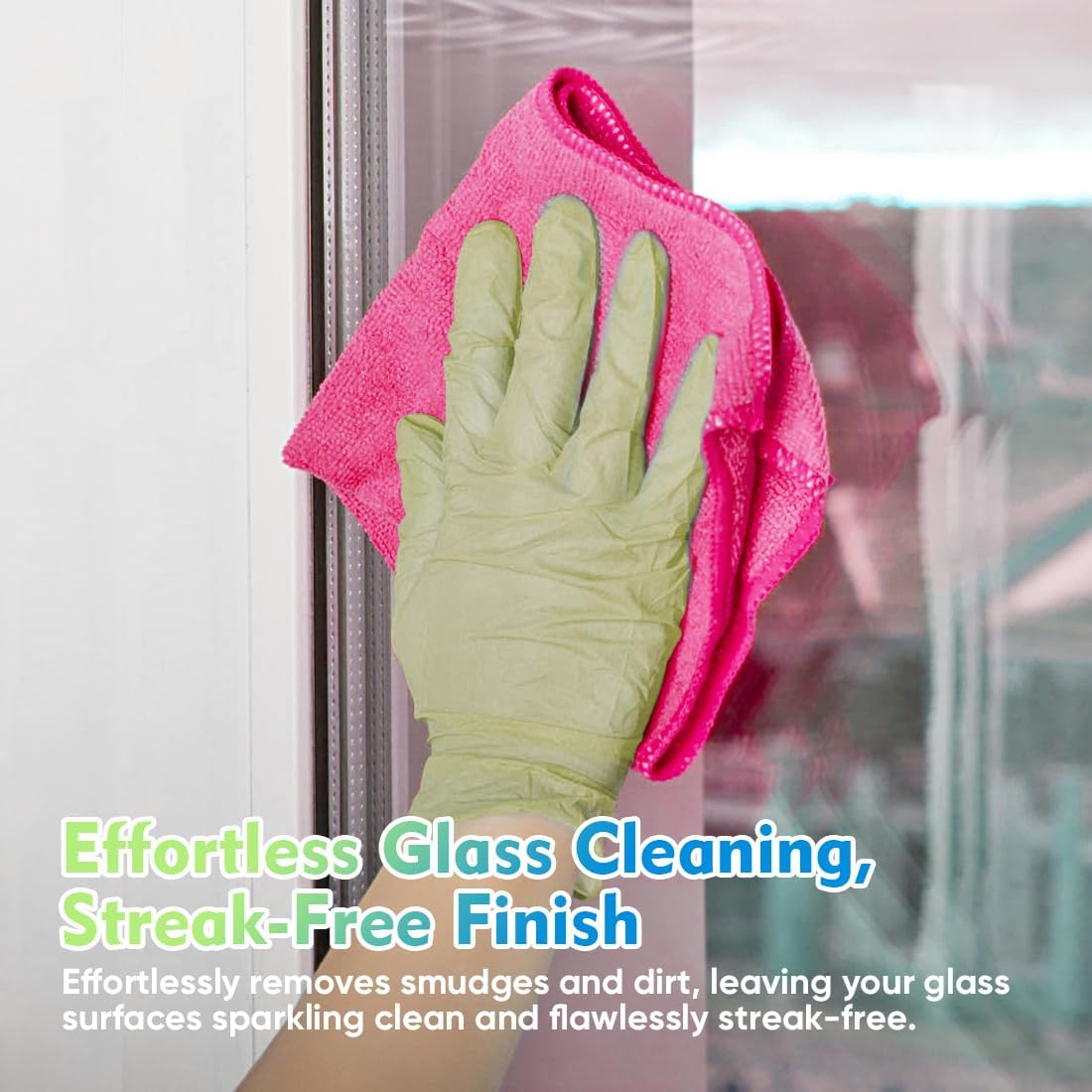 HOMEXCEL Pink Microfiber Cleaning Cloth 12 Pack, 12.5 x 12.5 inch Microfiber Towels for Cars, Ultra