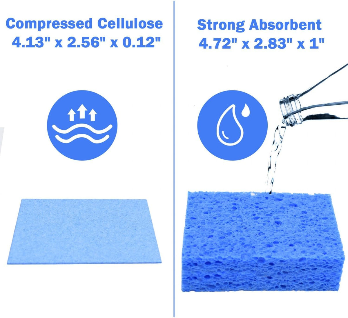 YoleShy 72 Pack Sponges Kitchen Natural Compressed Cellulose Sponges Bulk Non Scratch for Household