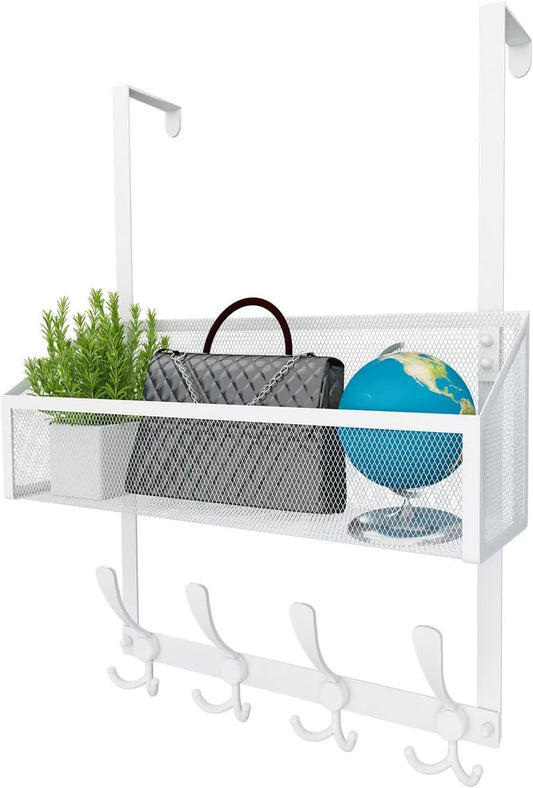 Over The Door Hooks Organizer, Coat Rack Over The Door Storage Hanger Towel Rack, Back of Door