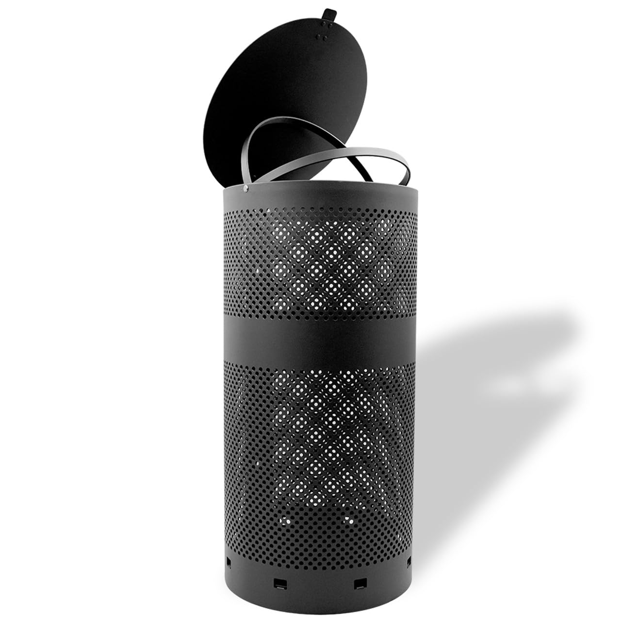 ZERO WASTE USA - Round Outdoor 10 Gallon Capacity Waste Can - 100% Rust-Free, Powder-Coated
