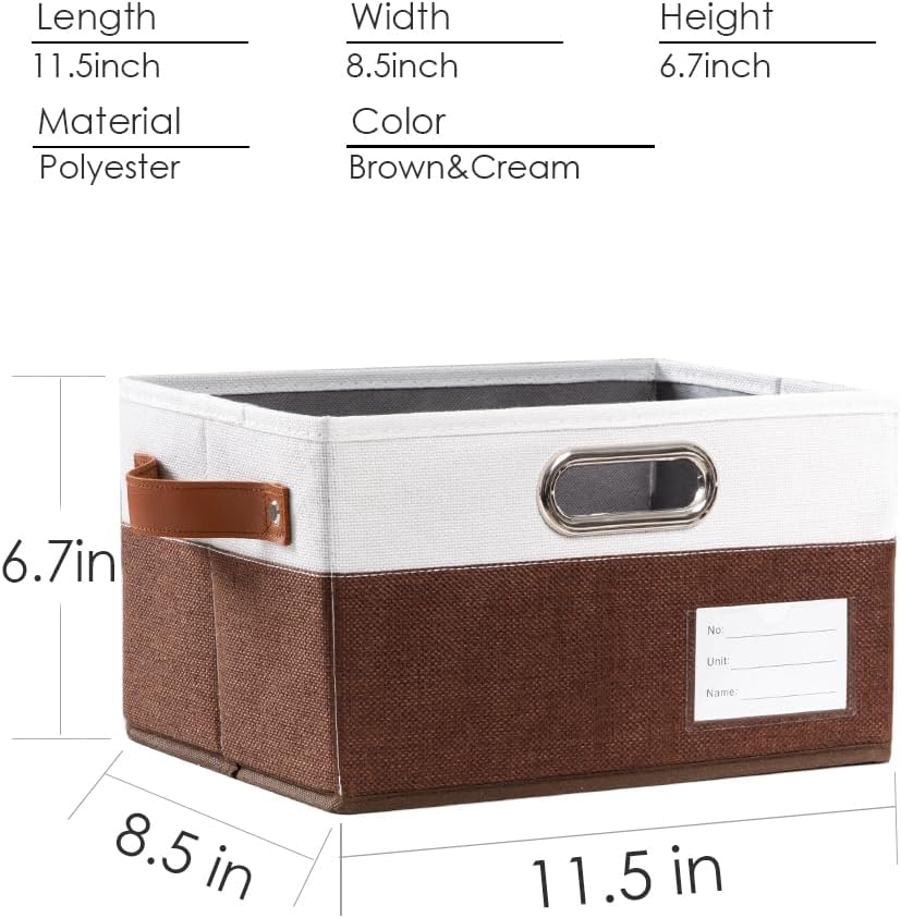 PRANDOM Foldable Storage Bins with Handles [3-Pack] Fabric Collapsible Storage Boxes Baskets Cubes