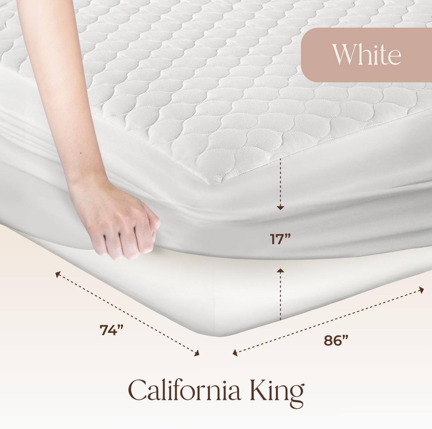 100% Cotton Organic Mattress Pad - Breathable & Cooling Mattress Protector Cal King - Premium
