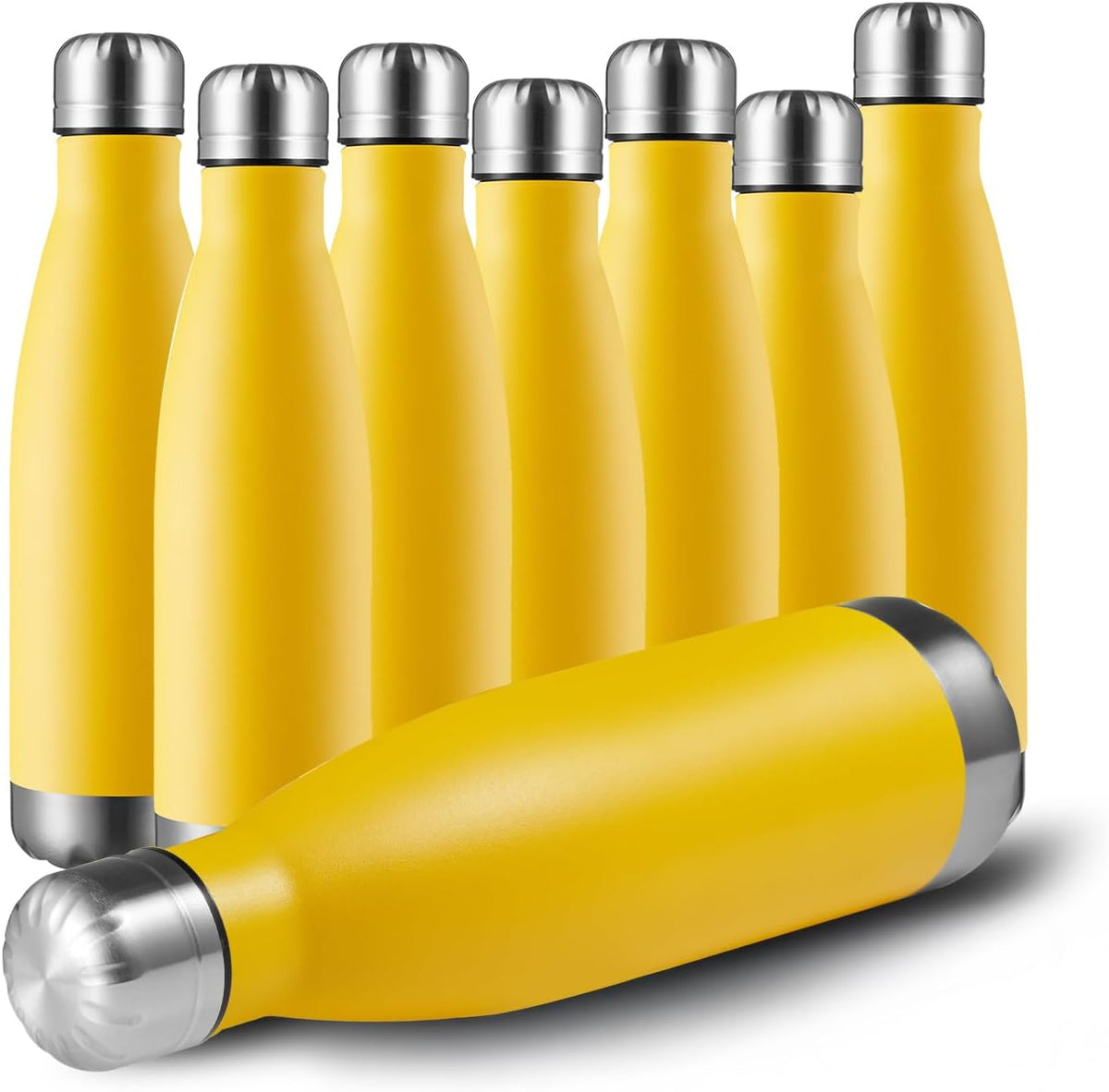 MEWAY 17oz Sport Water Bottle 8 Pack Vacuum Insulated Stainless Steel Leak-Proof Double Wall Cola