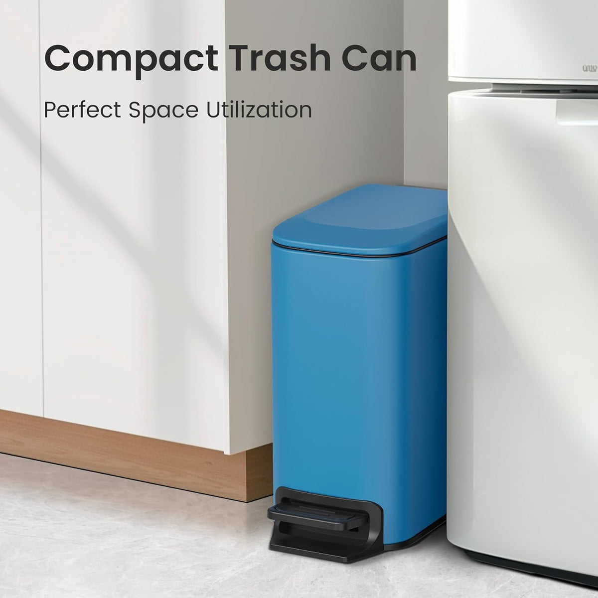 Cesun Small Bathroom Trash Can with Lid Soft Close, Step Pedal, 6 Liter / 1.6 Gallon Stainless