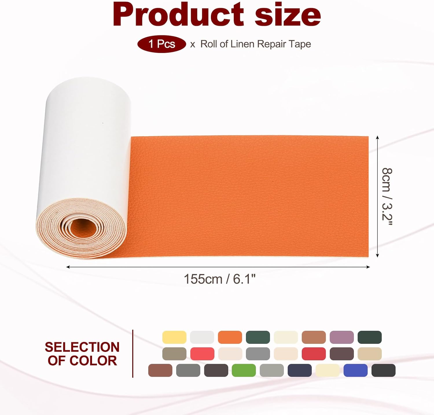 PATIKIL Leather Patches Tape for Furniture, 3.2 x 61 Inch Self Adhesive Vinyl Leather Repair Kit