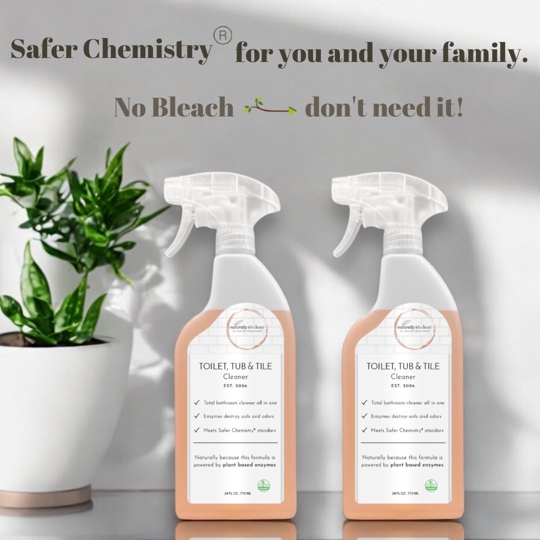 naturally it's clean Bathroom Cleaner | Toilet, Tub, Tile, Shower & Sink | Plant-Based Enzymes |