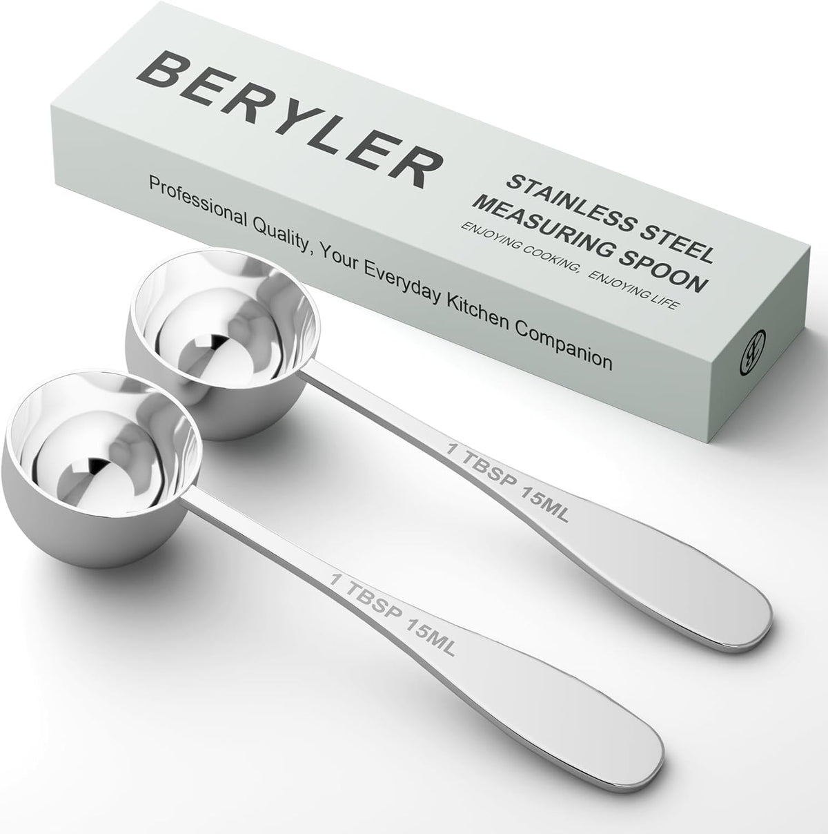2PCS 1tbsp(3tsp, 15 ml) Single Measuring Spoon, Stainless Steel Individual Teaspoon, Metal Measure