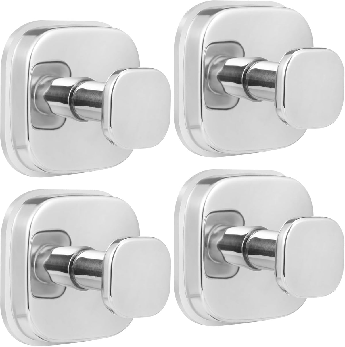 Suction Cup Hooks for Shower - Reusable No-Drill Mounting - Hooks for Towels, Robes & Loofah on
