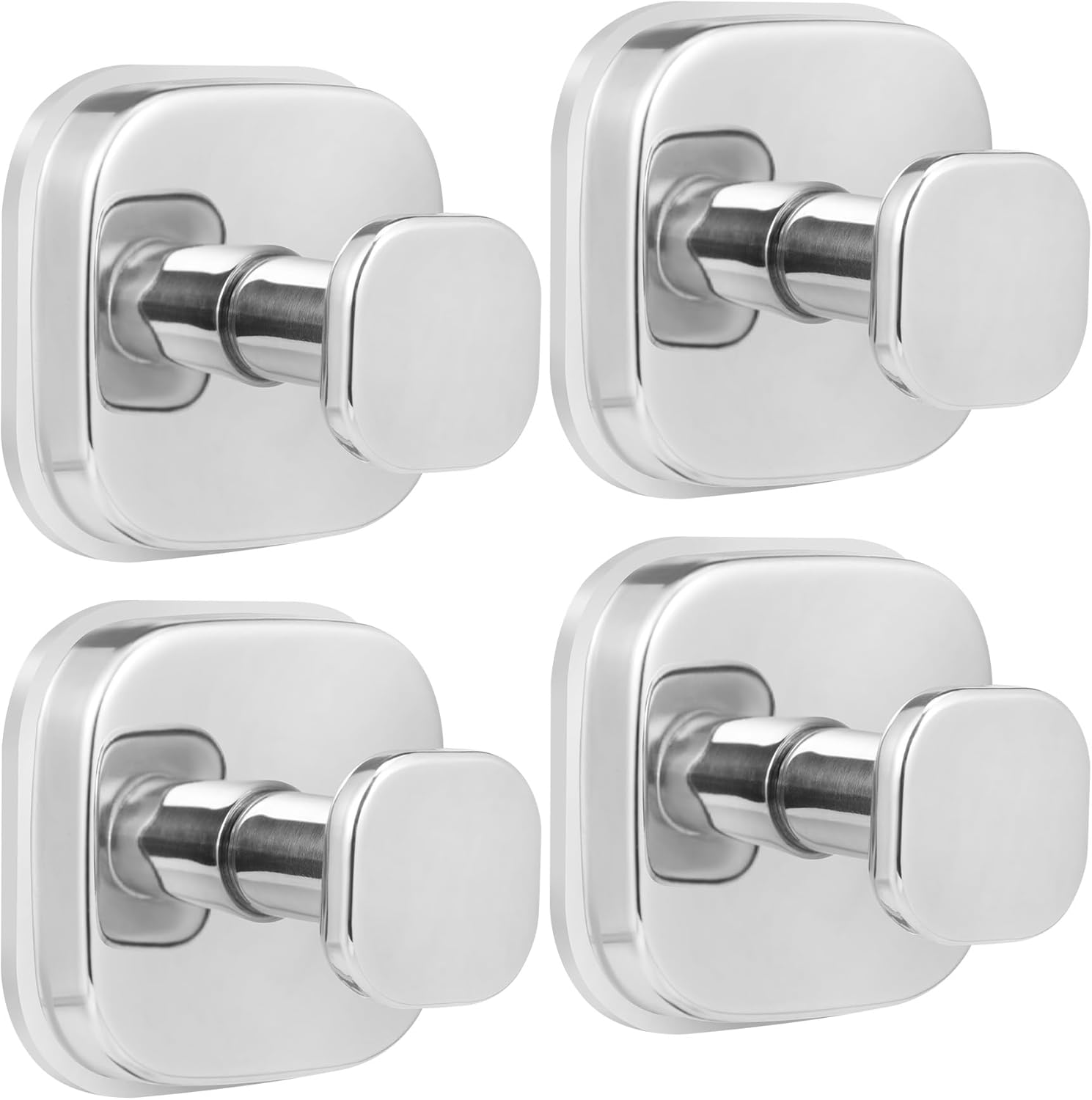 Suction Cup Hooks for Shower - Reusable No-Drill Mounting - Hooks for Towels, Robes & Loofah on