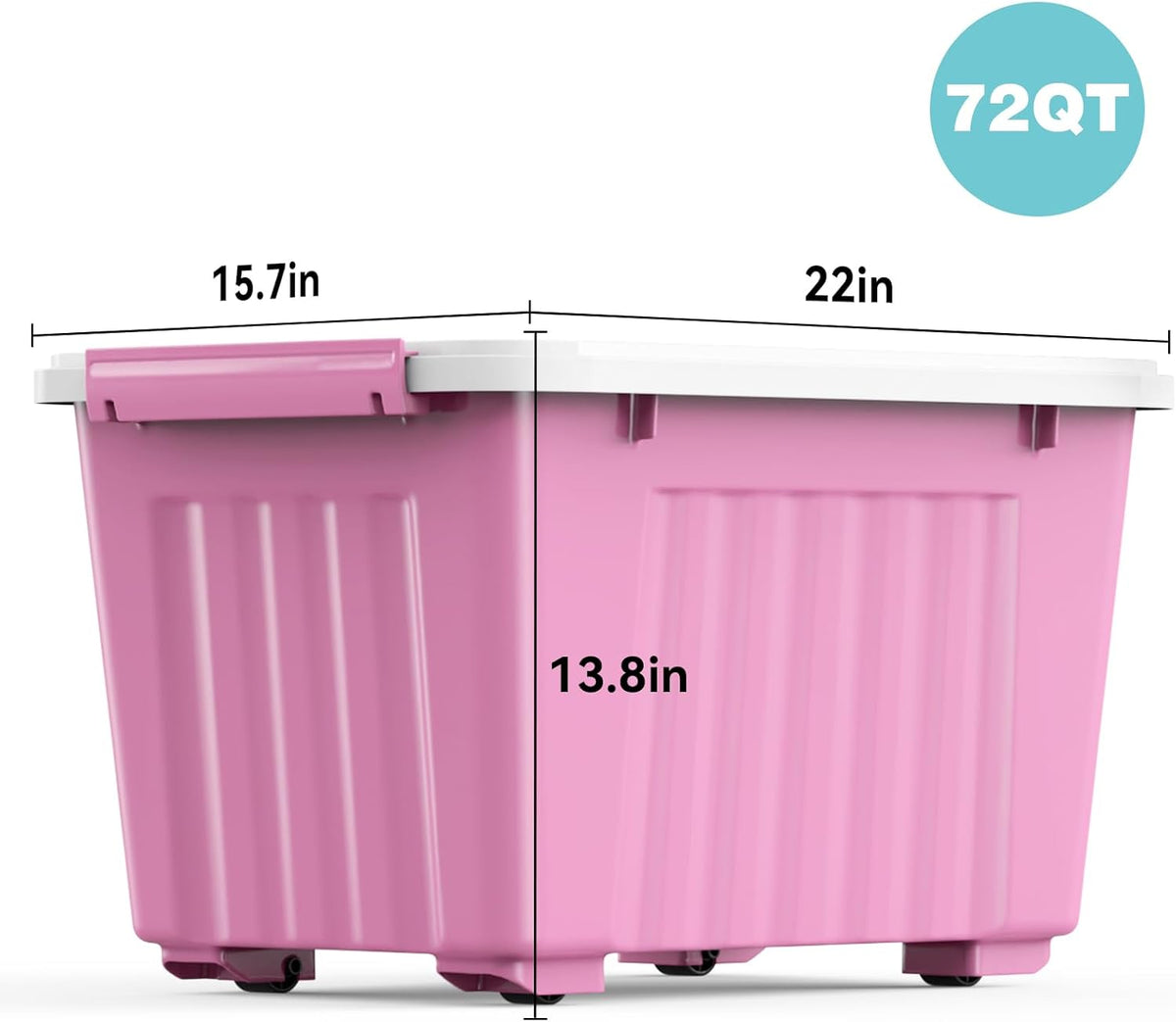 Nazhura Plastic Storage Bin, Stackable and Nestable Storage Boxes with White Lids and Secure
