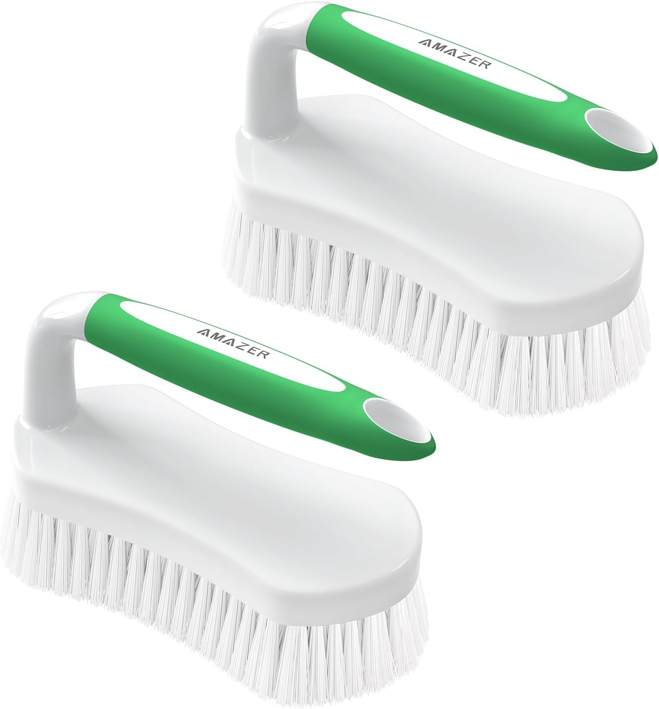 Amazer Scrub Brush for Cleaning Comfort Grip Shower Scrubber Stiff Bristles with Handle Heavy Duty