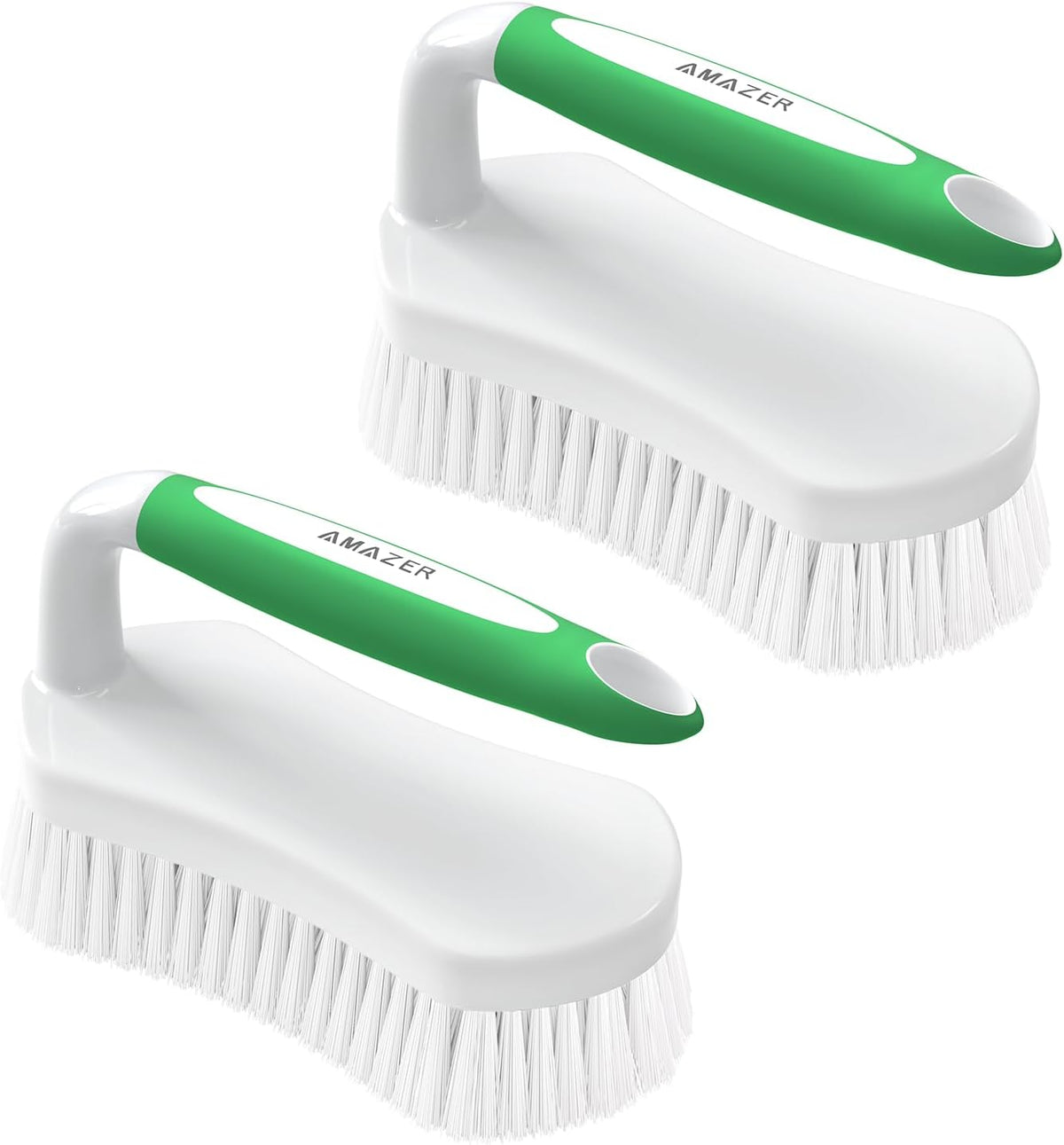 Amazer Scrub Brush for Cleaning Comfort Grip Shower Scrubber Stiff Bristles with Handle Heavy Duty