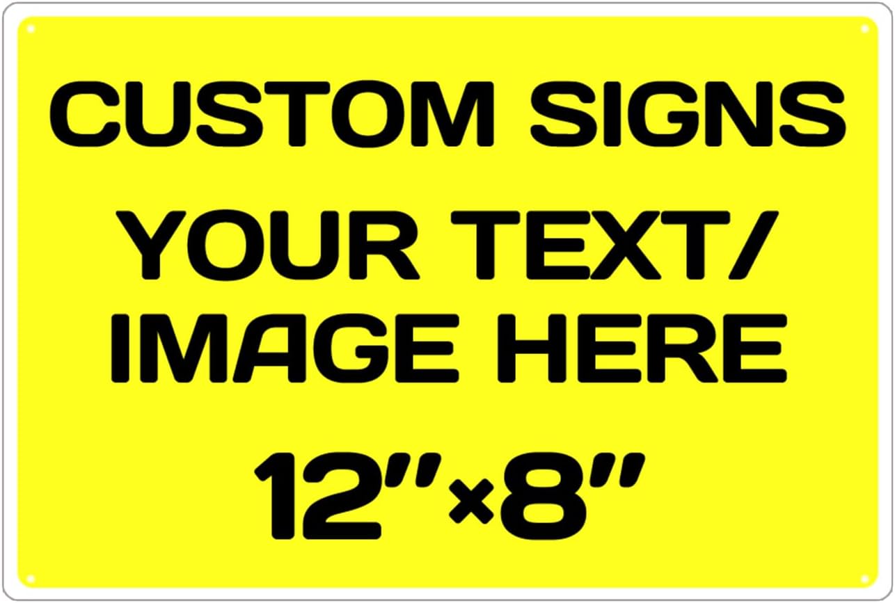 Personalized Aluminum Metal Signs - Weatherproof, Custom Text & Picture, Multiple Sizes, Ideal for