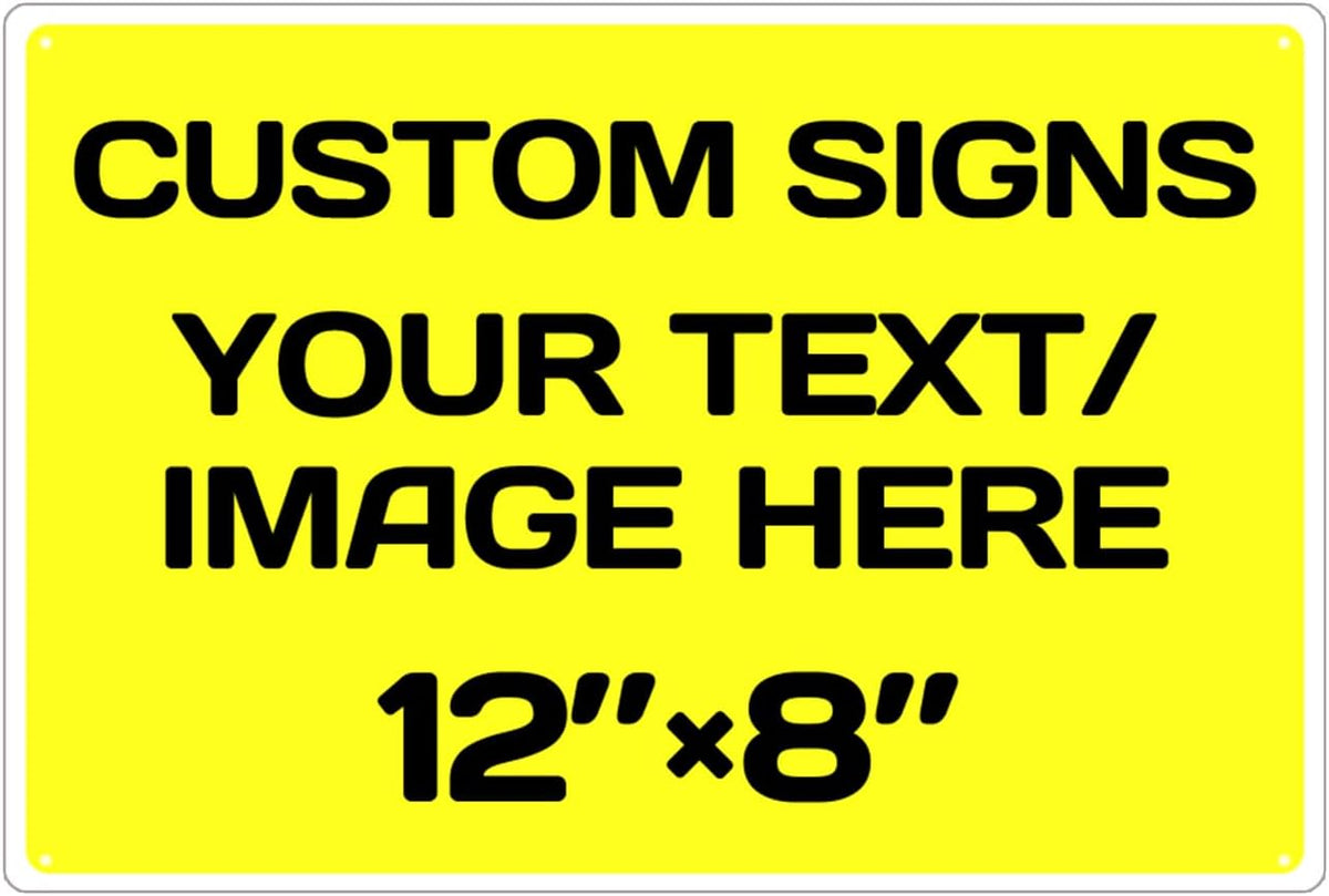 Personalized Aluminum Metal Signs - Weatherproof, Custom Text & Picture, Multiple Sizes, Ideal for