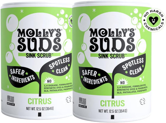 Molly's Suds Sink and All Purpose SCRUB | Gently Removes Stains, Scrubs Away Grease & Gime, Buffs