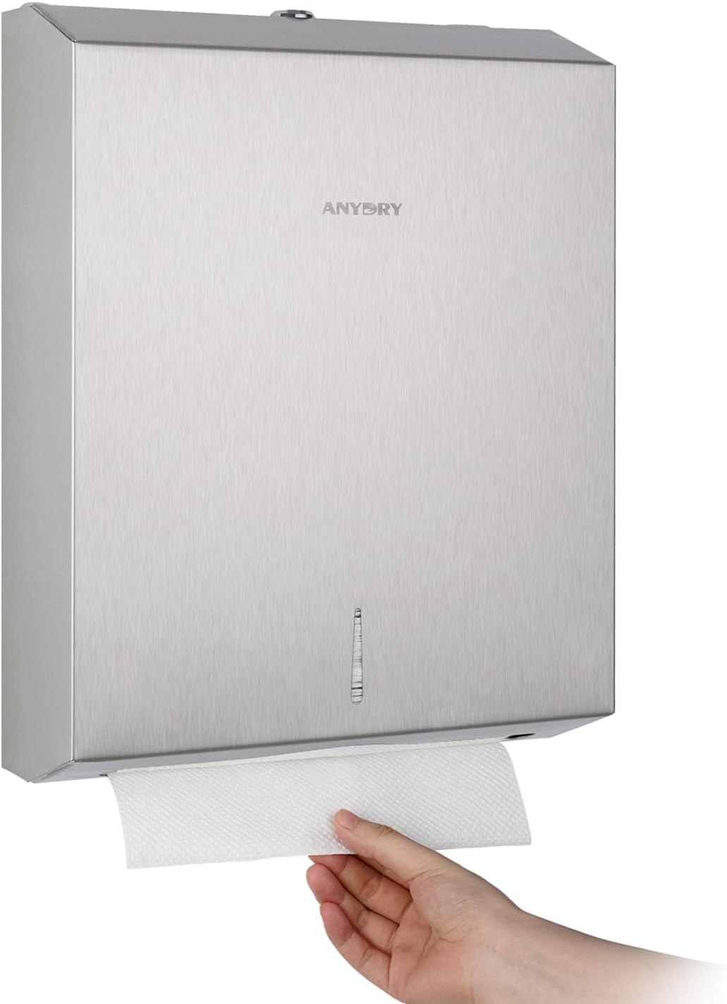 Commercial Paper Towel Dispenser Wall Mount 400-Sheet Capacity Brushed Stainless Steel Lockable