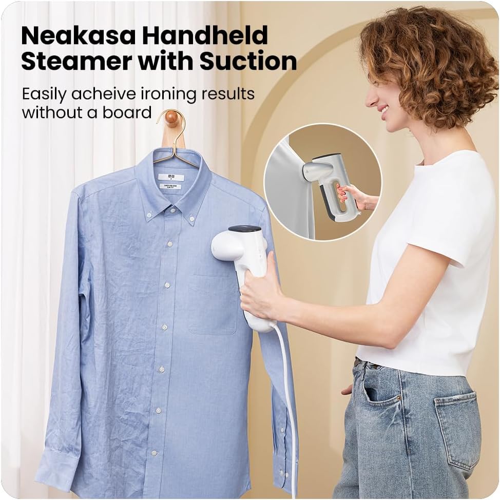 Neakasa Magic 1 Vacuum Steamer, Handheld Travel Garment Steamer for Clothes, 2300Pa Suction for