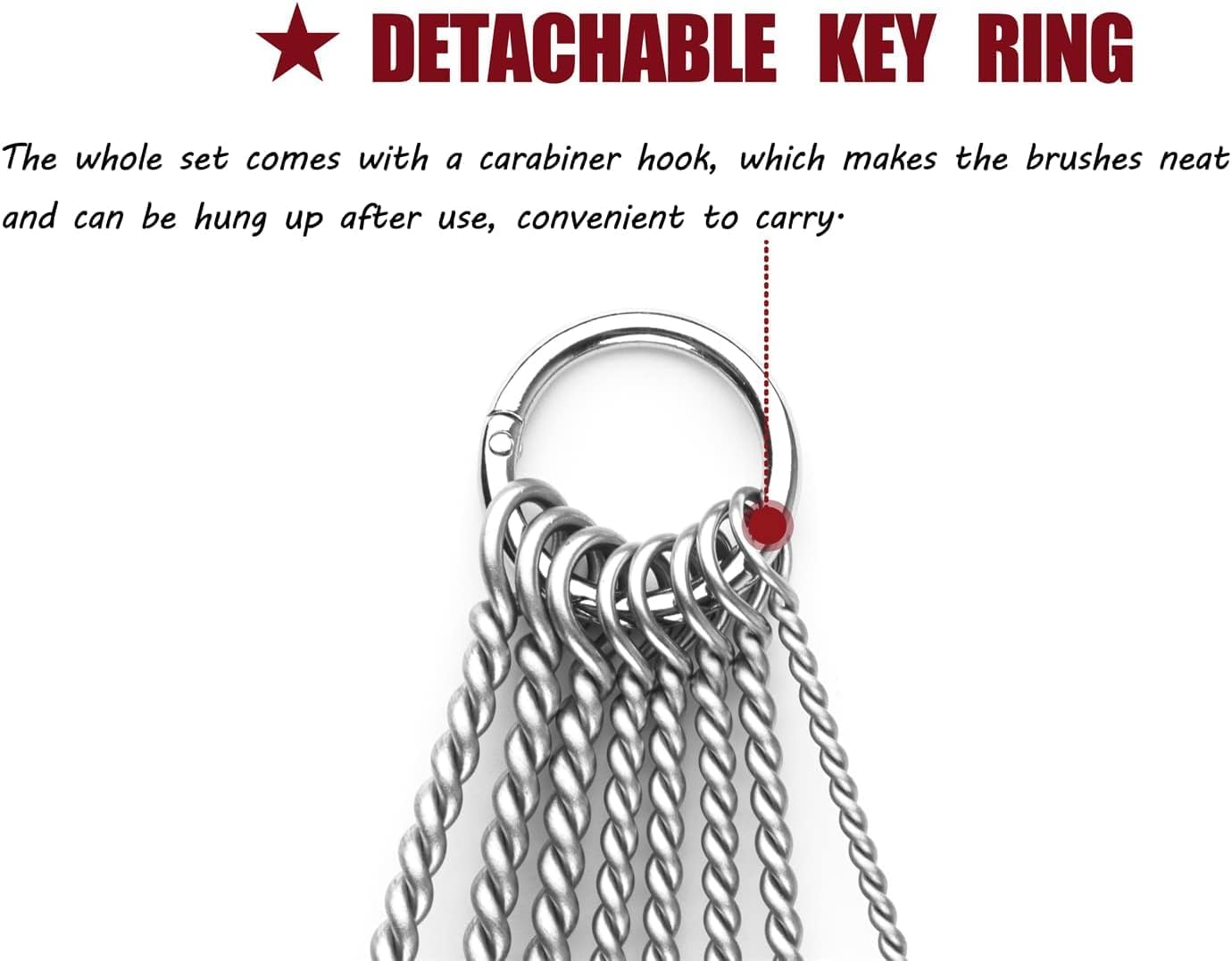 Pipe Cleaning Brush Set Stainless Steel Bristles, Stainless Steel Pipe Brush Steel Bottle Brush 9