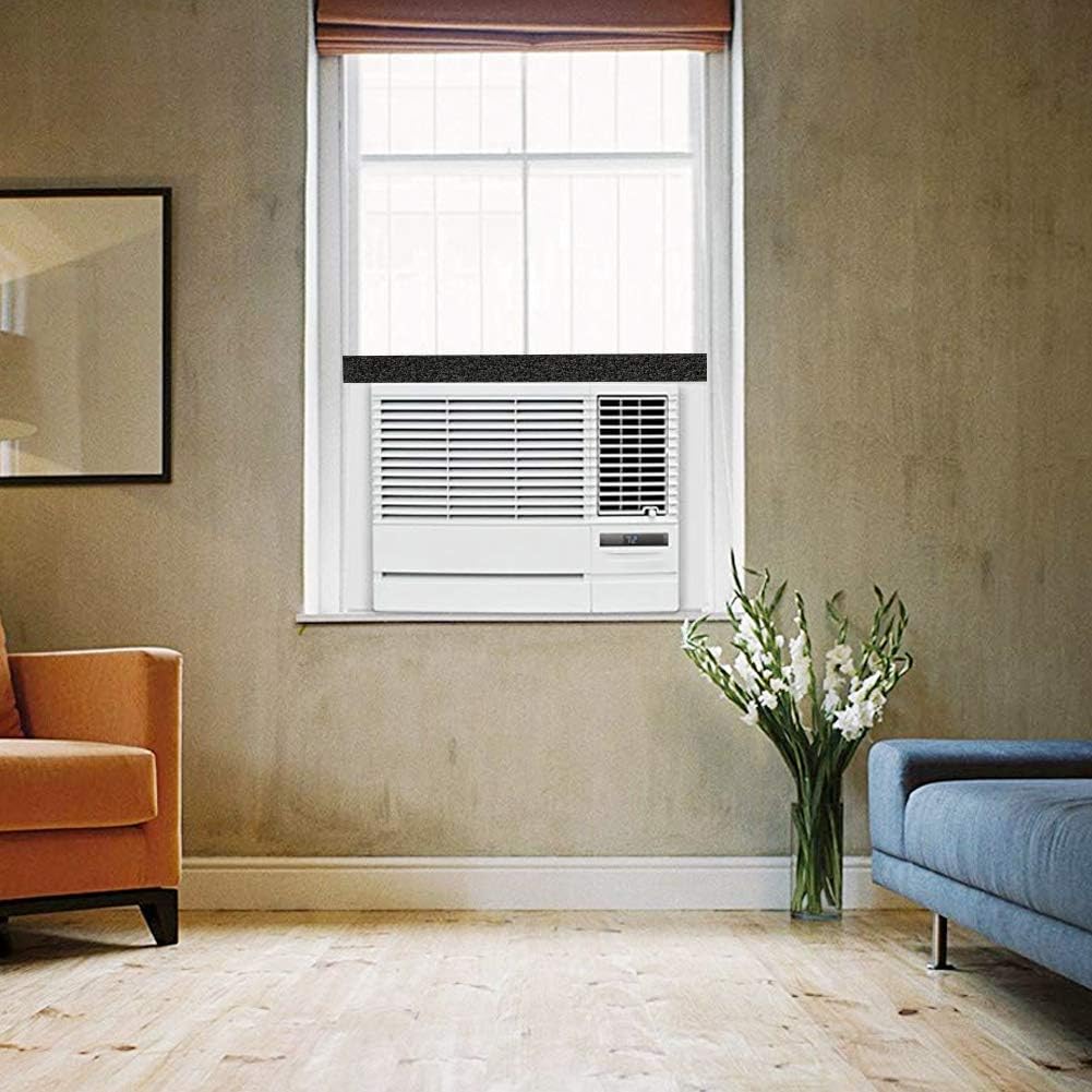 2 Rolls 2 Inch W 1/2 Inch T Weather Stripping Air Conditioner Open Cell Foam Seal Tape, Window