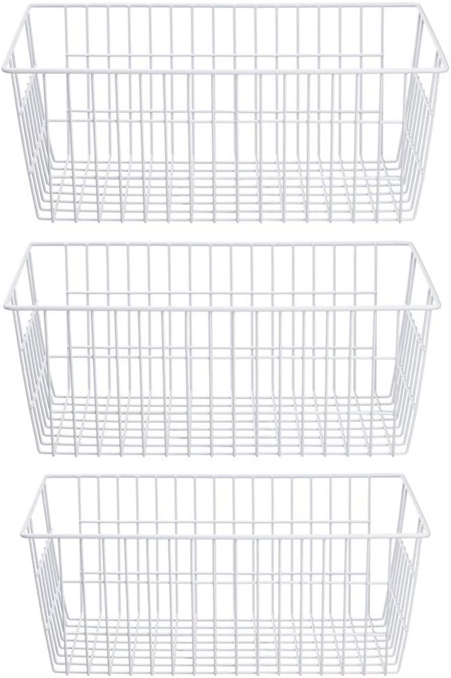 SANNO Freezer Baskets Wire Storage Baskets Closet Storage Baskets Bins Refrigerator Storage