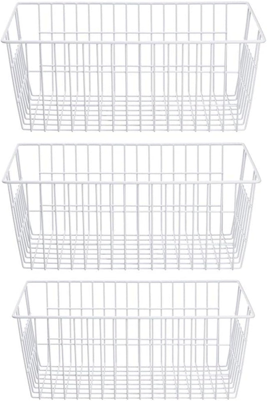 SANNO Freezer Baskets Wire Storage Baskets Closet Storage Baskets Bins Refrigerator Storage