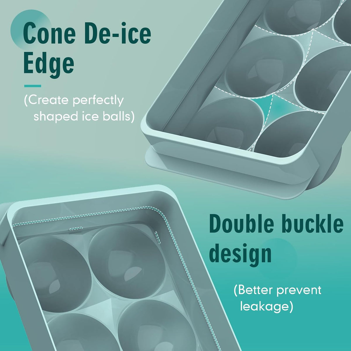 WIBIMEN Large Ice Cube Molds, Big Round Whiskey Ice Cube Trays for Freezer, Easy to Fill & Release