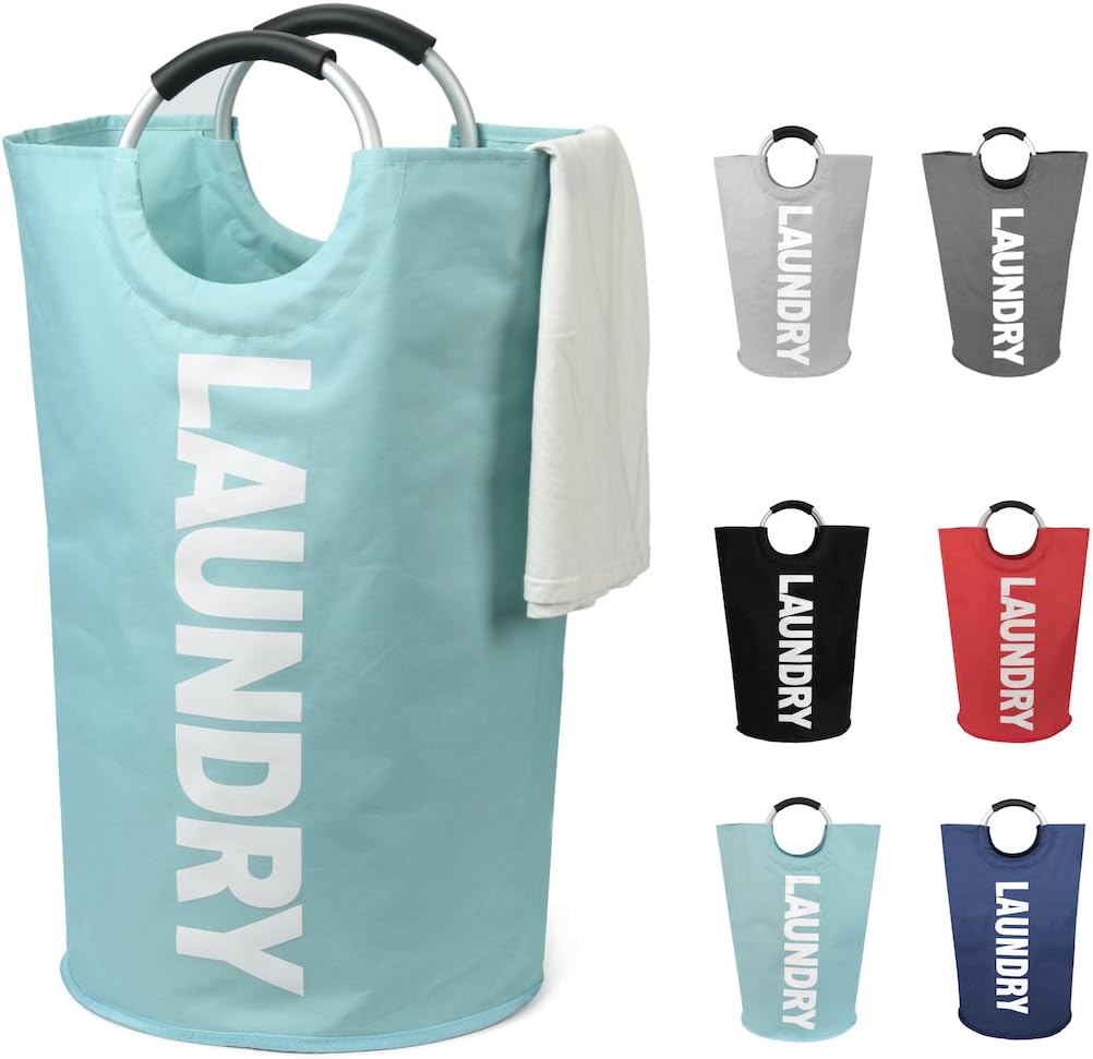 DOKEHOM 125L X-Large Collapsible Washing Laundry Basket Bag (7 Colors) for Bedroom, Fabric (Light