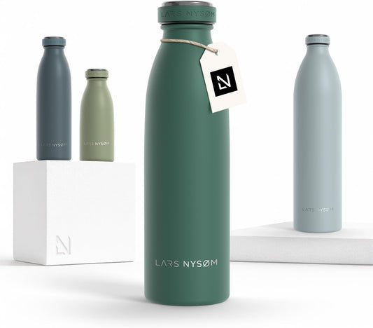 LARS NYSØM Stainless Steel Insulated Water Bottle 12oz 17oz 25oz 34oz 51oz | Insulated Thermo Flask
