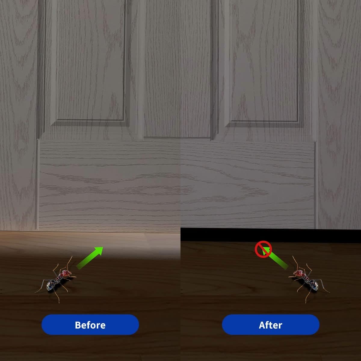 Door Draft Stopper, Strong Adhesive Door Sweep for Exterior and Interior Doors, 39” Length Cuttable