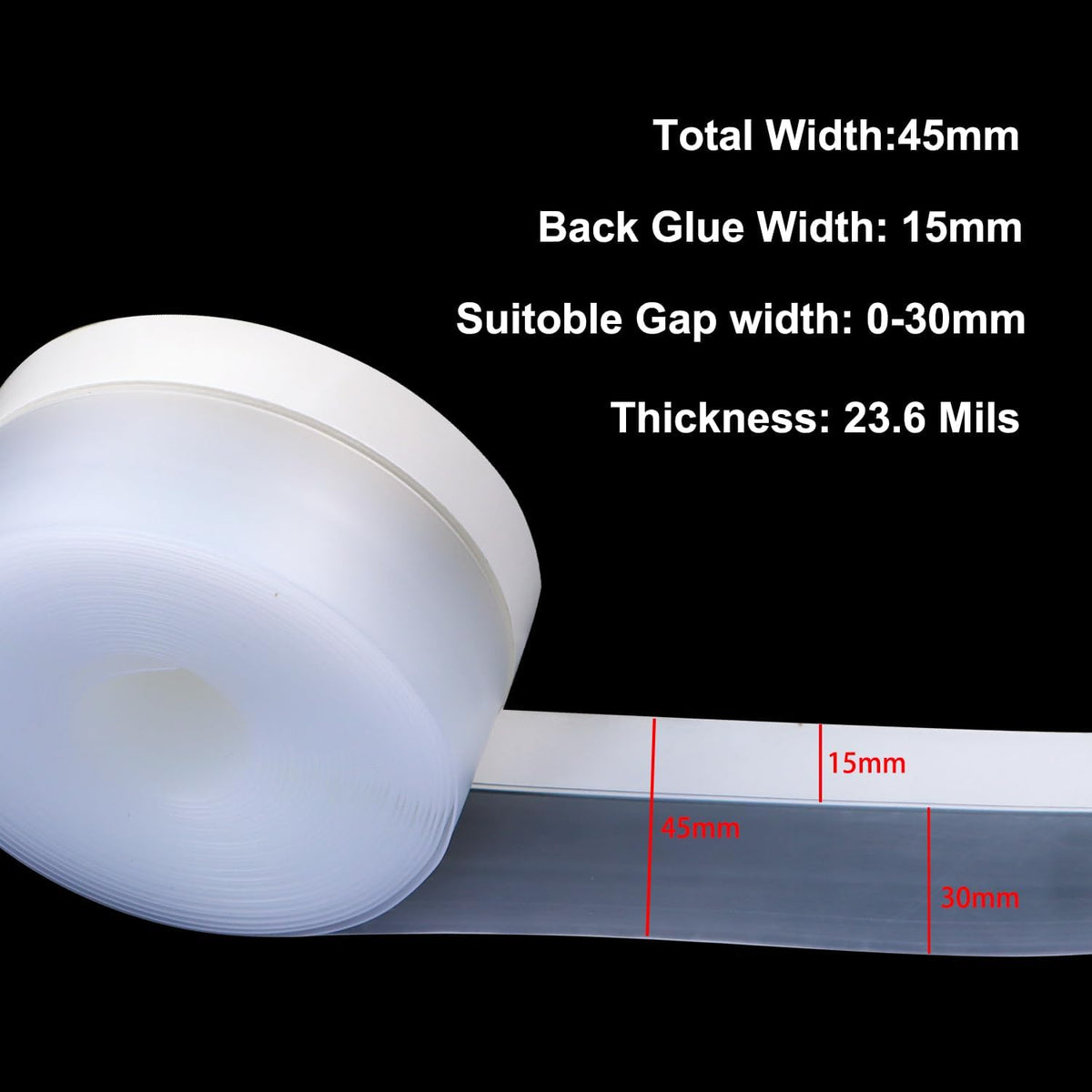 FOURGUN Weather Stripping Door Seal 45 MM * 16.5FT Insulates Soundproofs Perfect for Door Frames