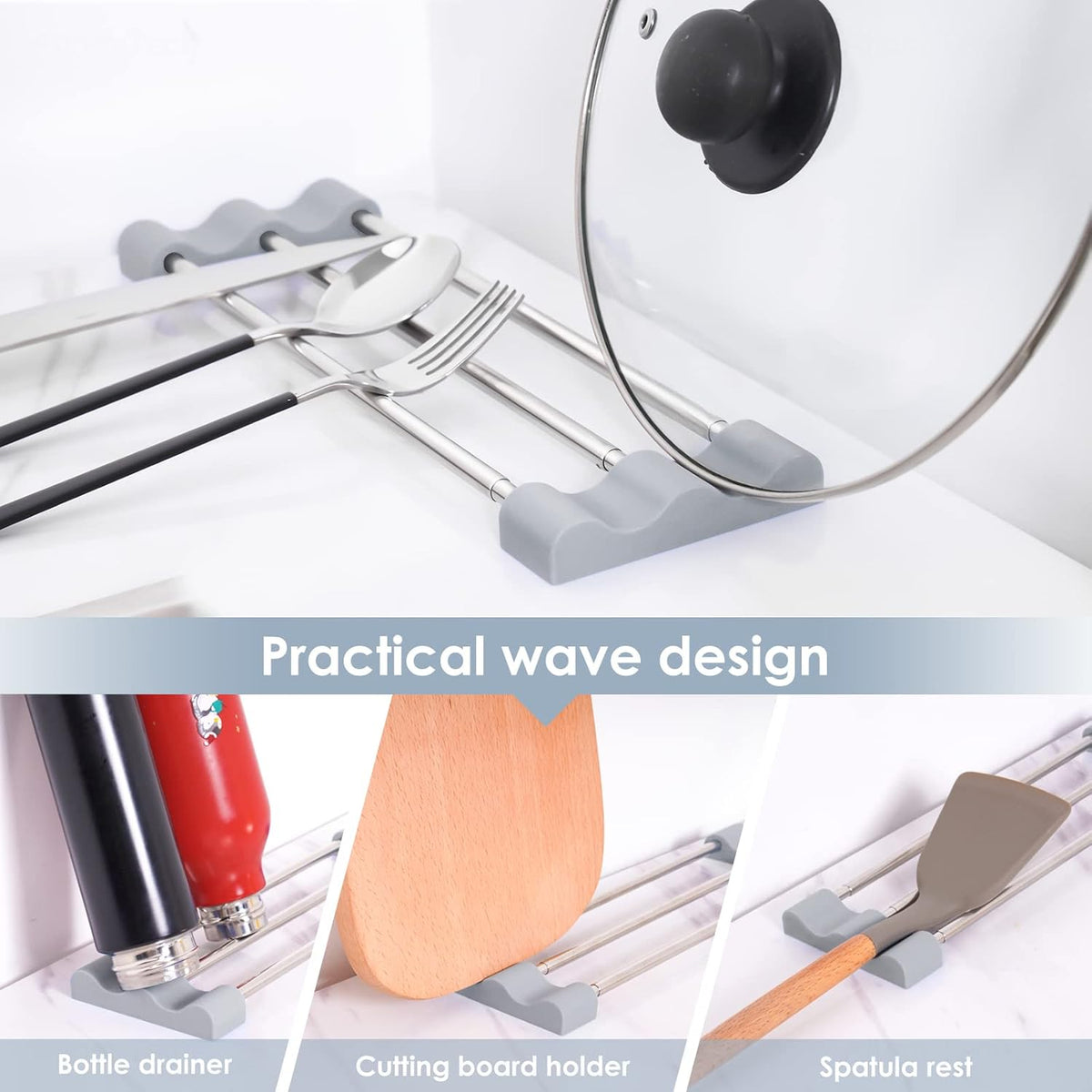 Tomorotec Adjustable Over-The-Sink Kitchen Rack for Dishcloths, Sponges, Bottles and Brushes
