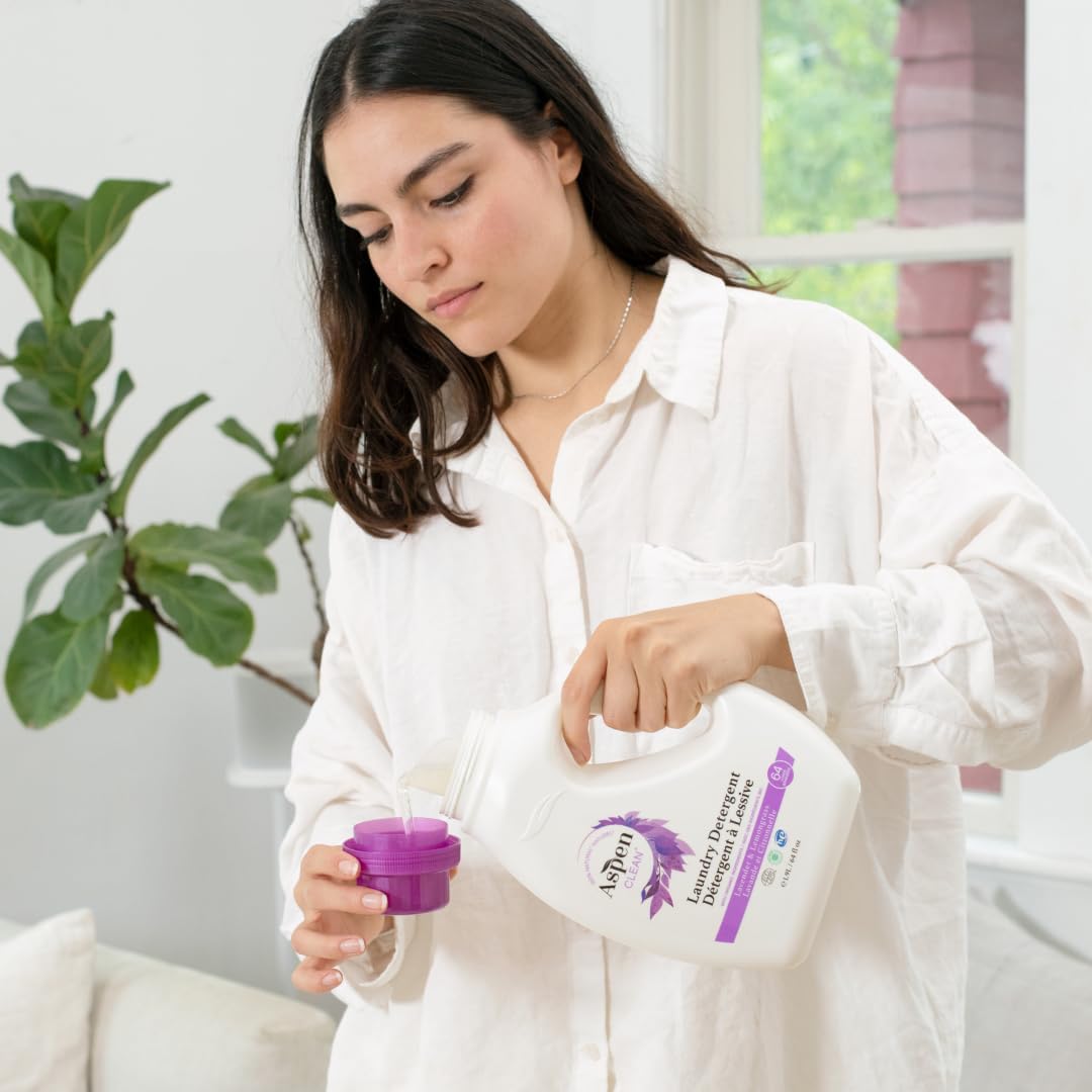 AspenClean Natural Laundry Detergent Lavender & Lemongrass - 100% Natural, Organic, HE Liquid