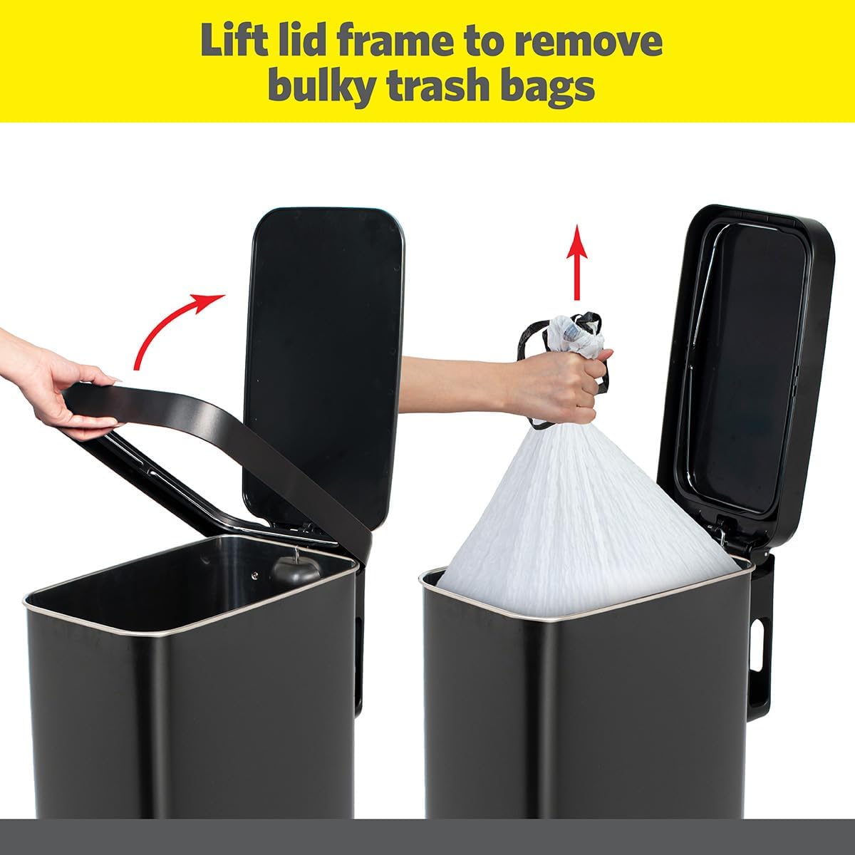 Glad Slim Trash Can with Clorox Odor Protection - Narrow Kitchen Garbage Bin with Soft Close Lid